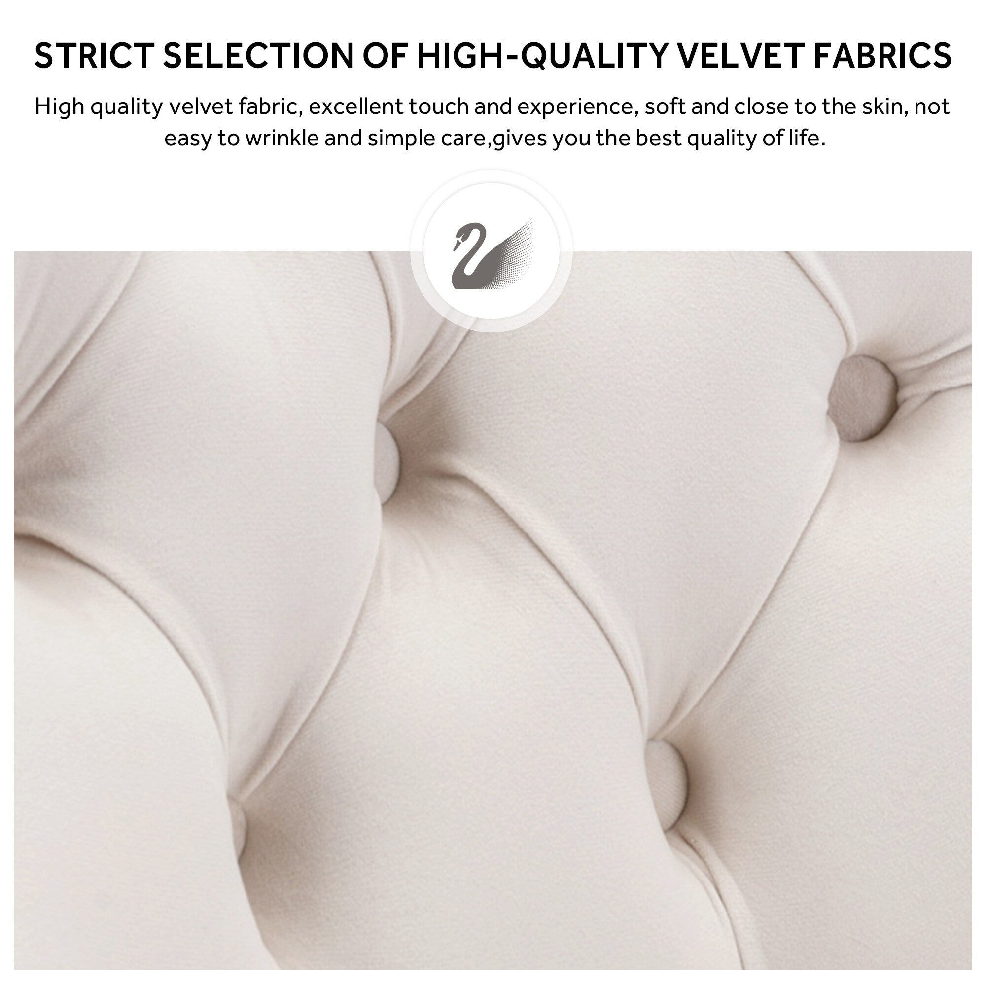 Upholstered Tufted Velvet Dining Chair with Solid Wood Legs Set of 6