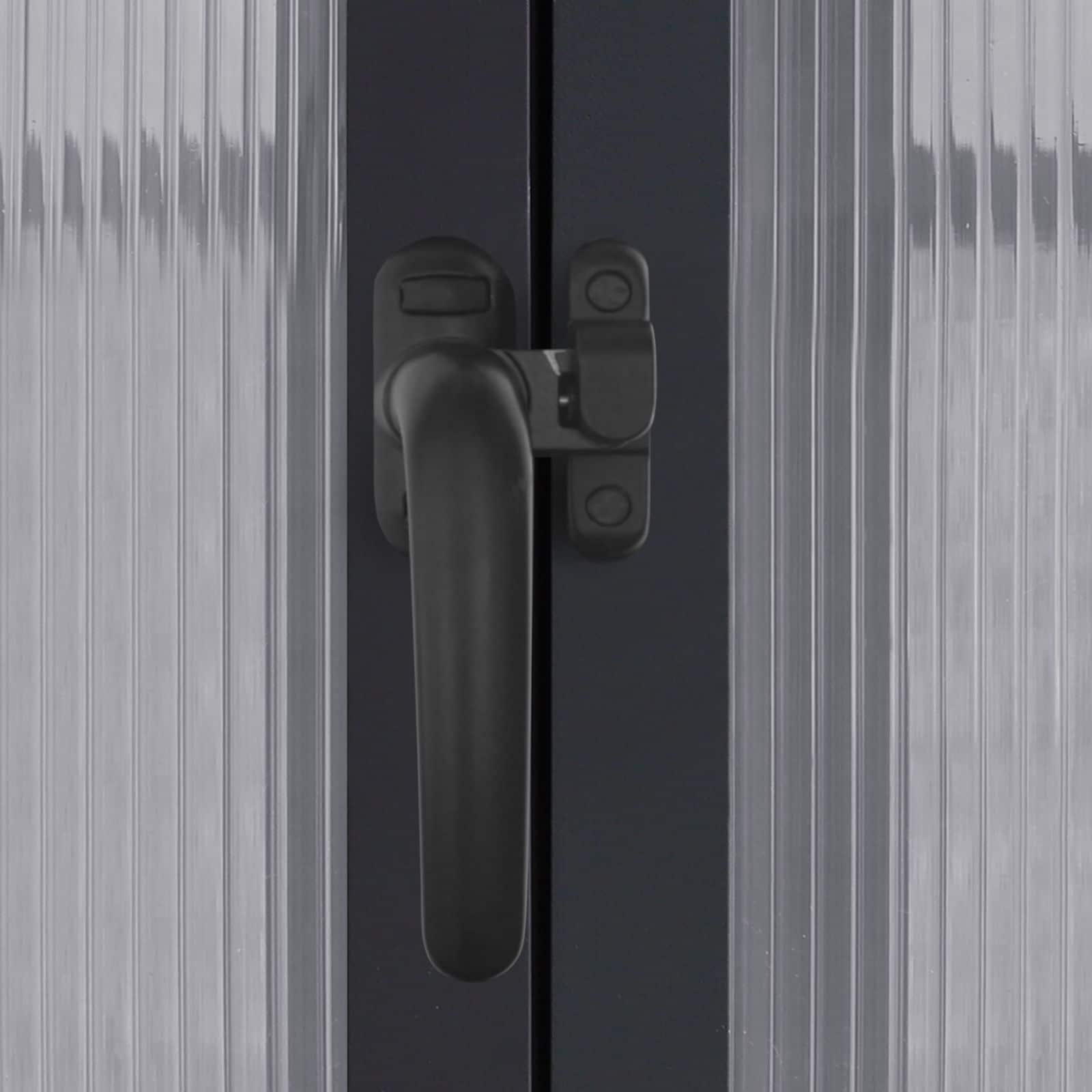 VEIKOUS Aluminum Walk-In Garden Greenhouse Kit with Adjustable Roof Vent and Lockable Door Grey