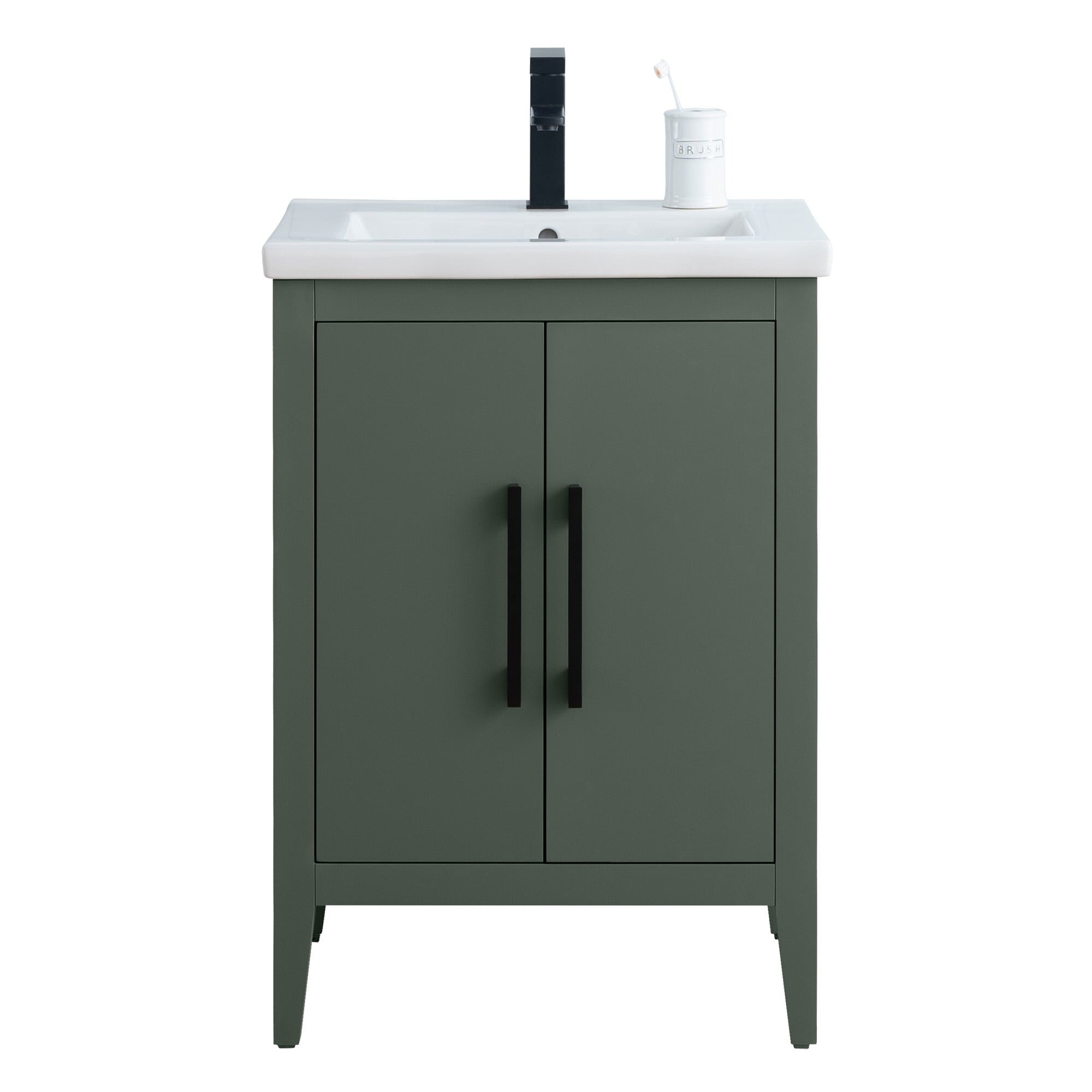 Vanity Art 20 or 24 or 30 Single Sink Bathroom Vanity Cabinet with Ceramic Top