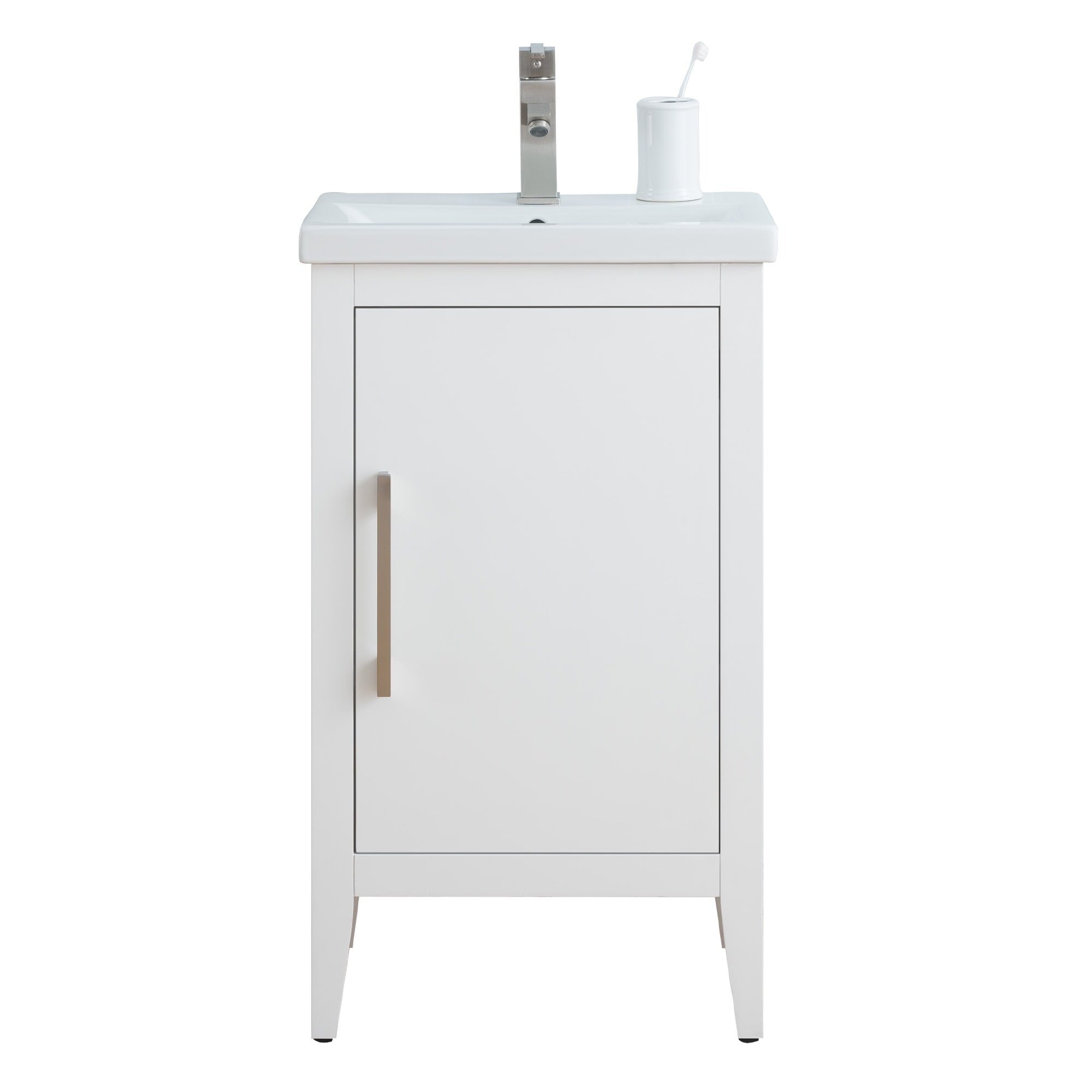 Vanity Art 20 or 24 or 30 Single Sink Bathroom Vanity Cabinet with Ceramic Top