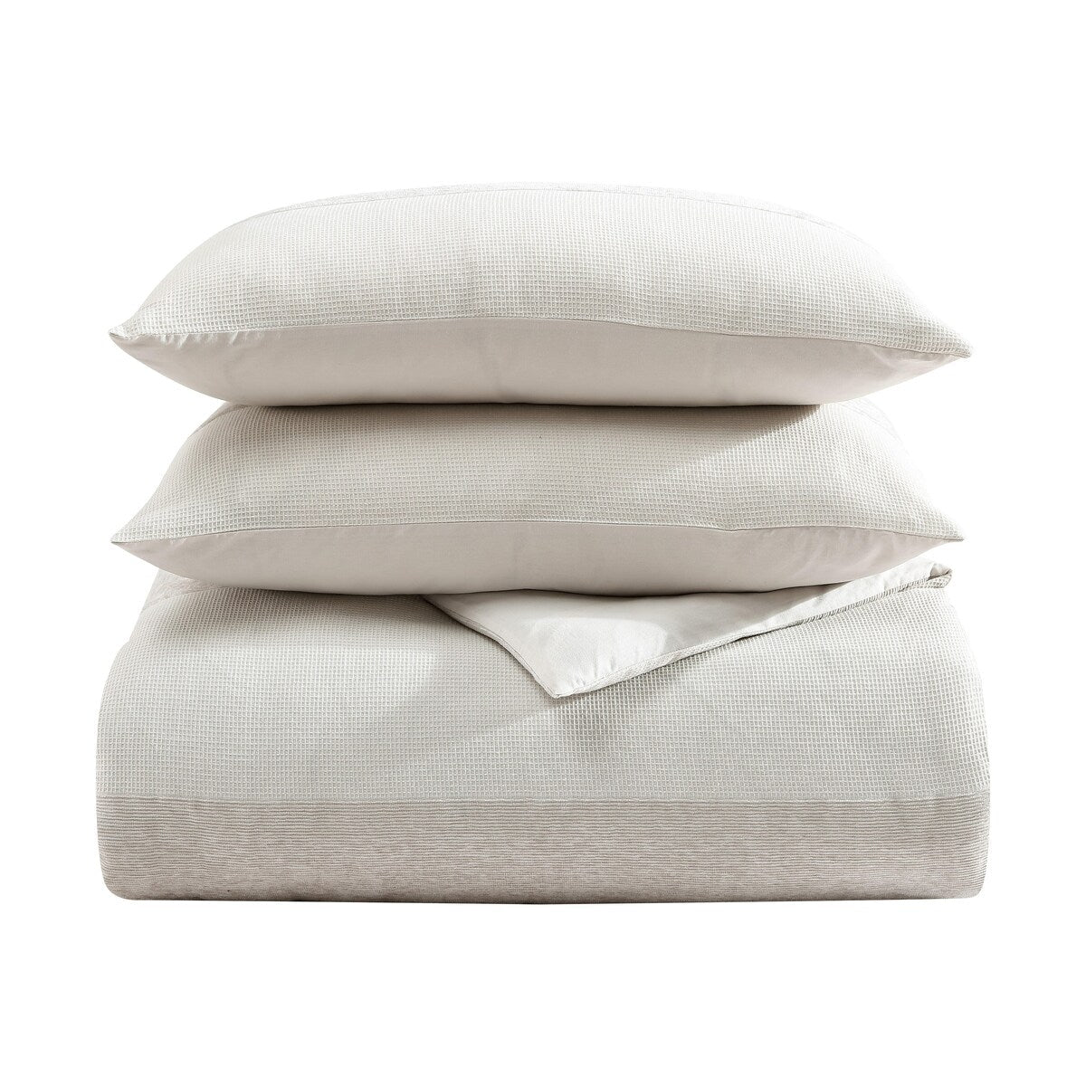 Vera Wang Chenille Waffle Stripe Beige Comforter Set