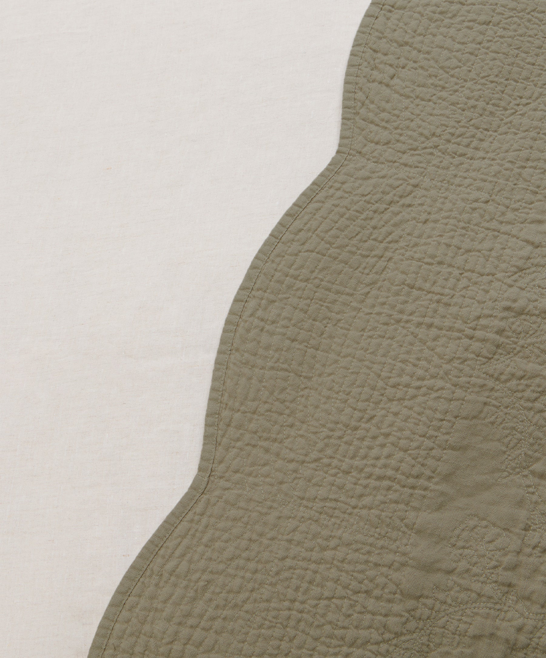 Willow Embroidered Quilt - Putty