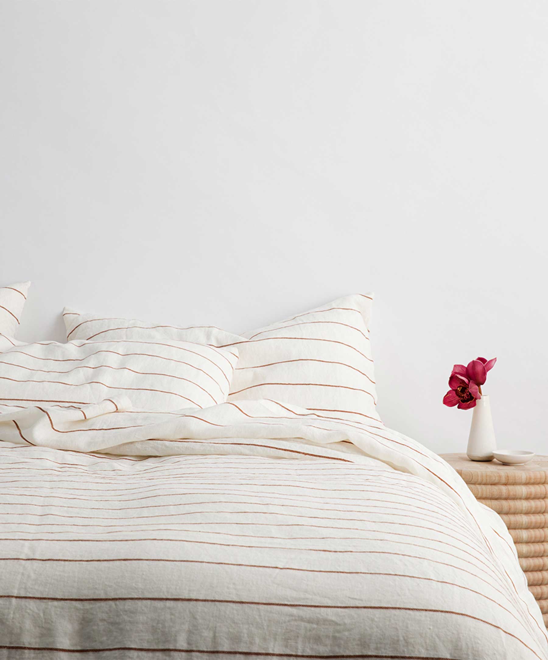 Linen Sheet Set with Pillowcases - Cedar Stripe