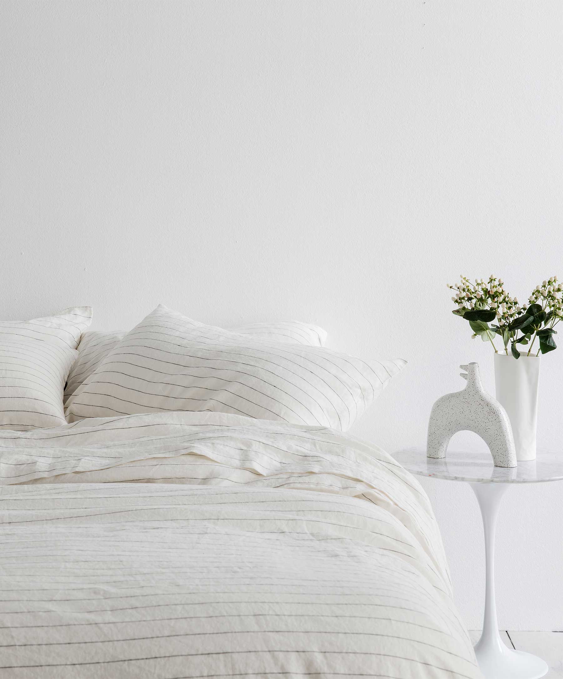 Linen Sheet Set with Pillowcases - Pencil Stripe