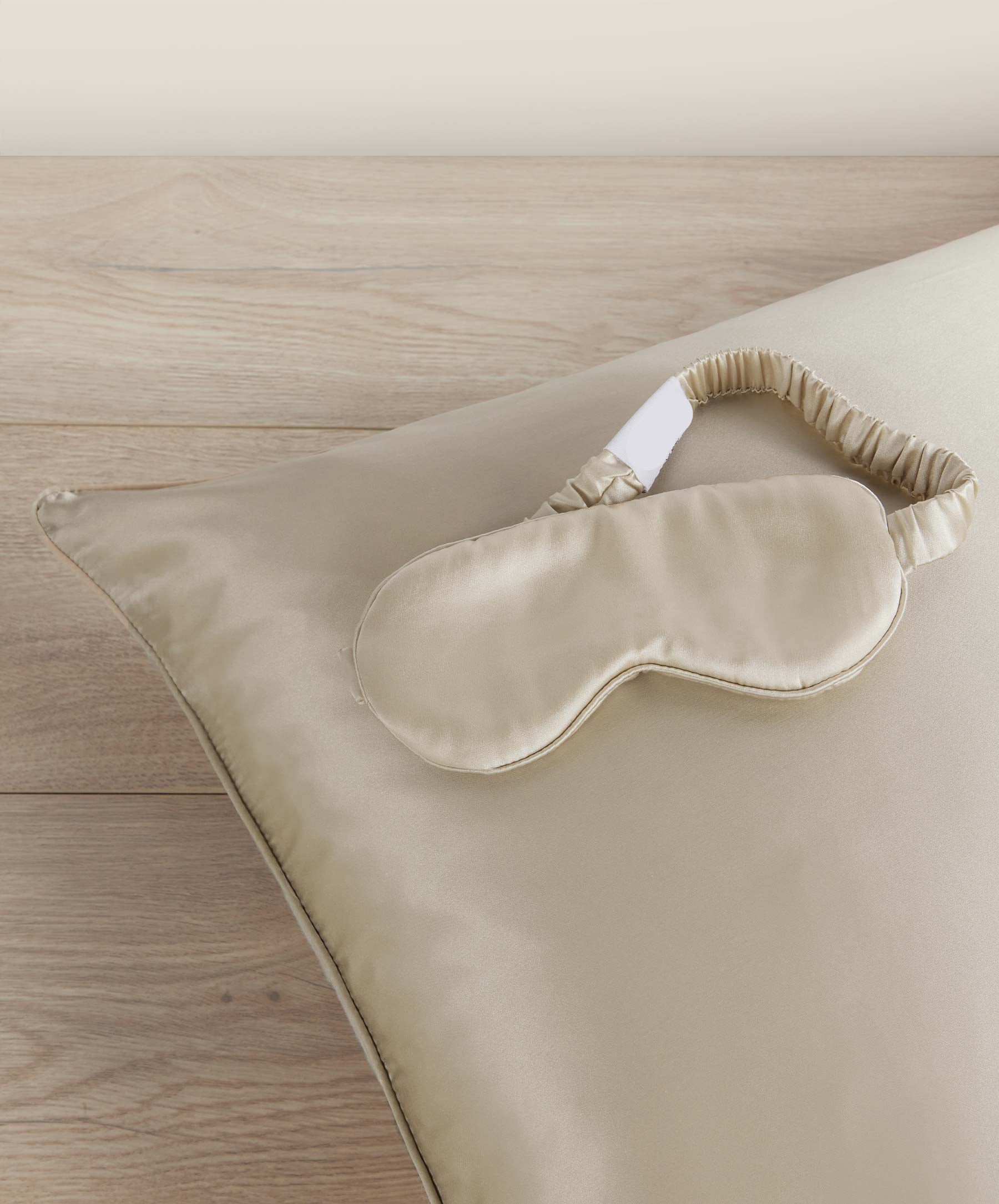 Silk Linen Flip Pillowcase + Eye Mask Set - Natural