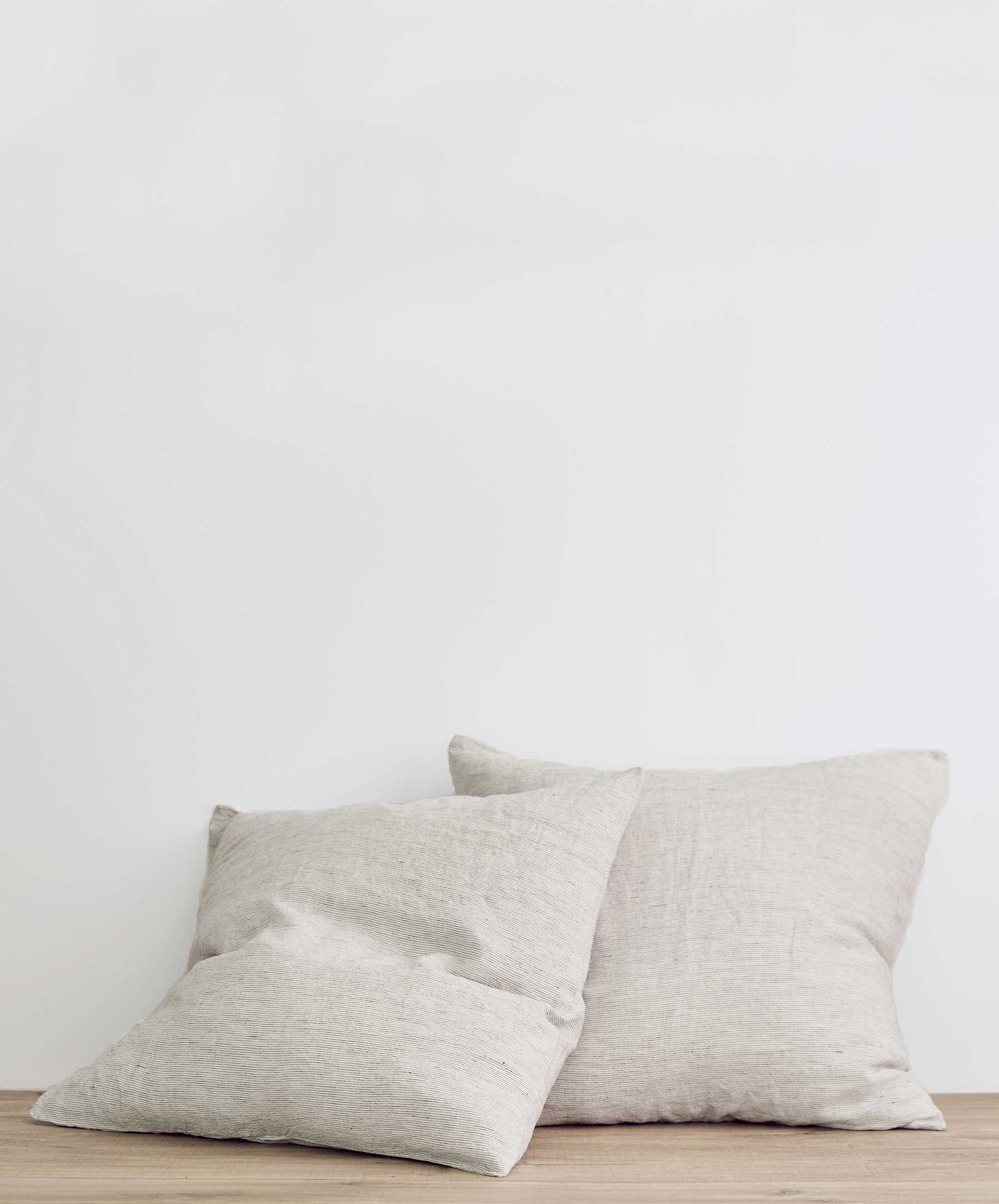Set of 2 Linen Euro Pillowcases - Pinstripe