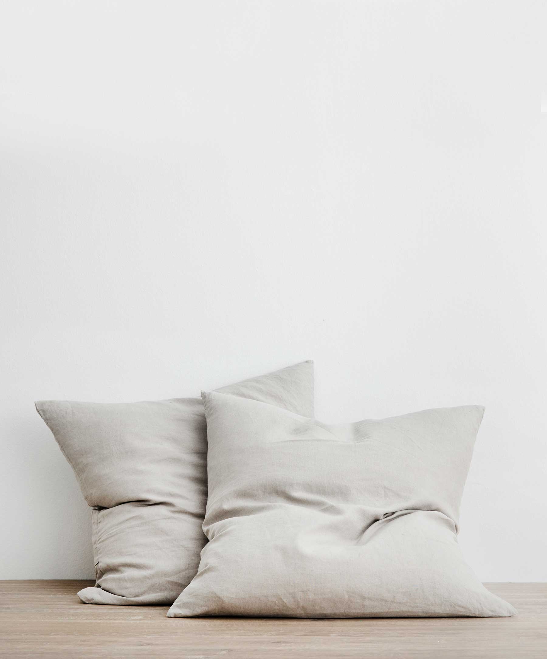 Set of 2 Linen Euro Pillowcases - Smoke Gray