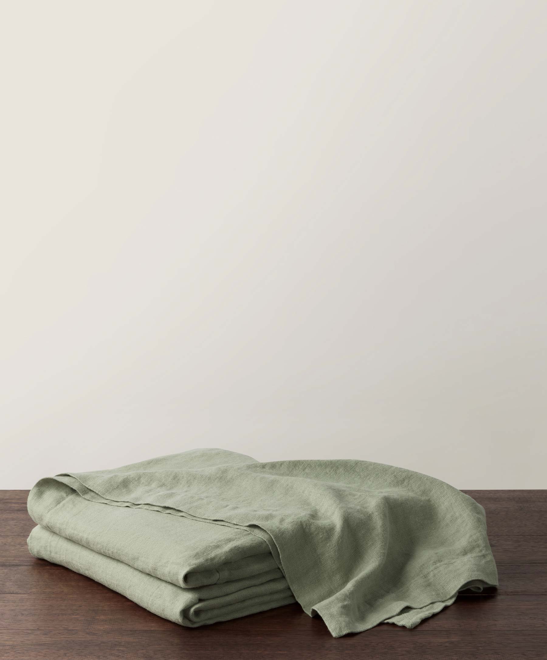 Repose Linen Bedcover - Artichoke