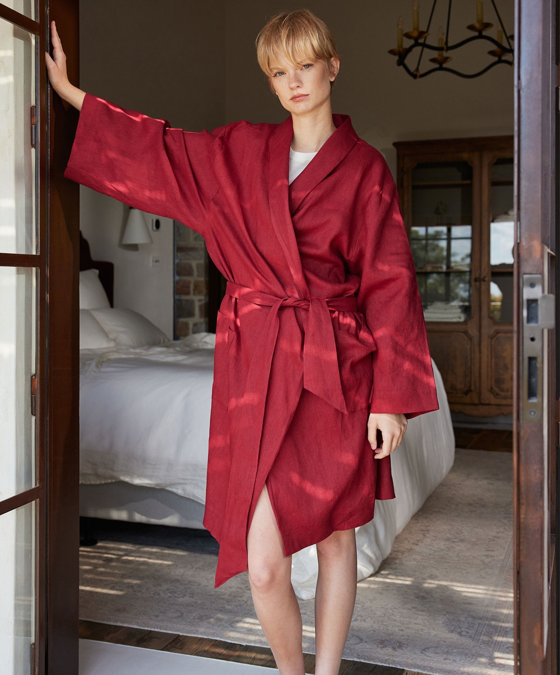 Linen Robe - Rouge
