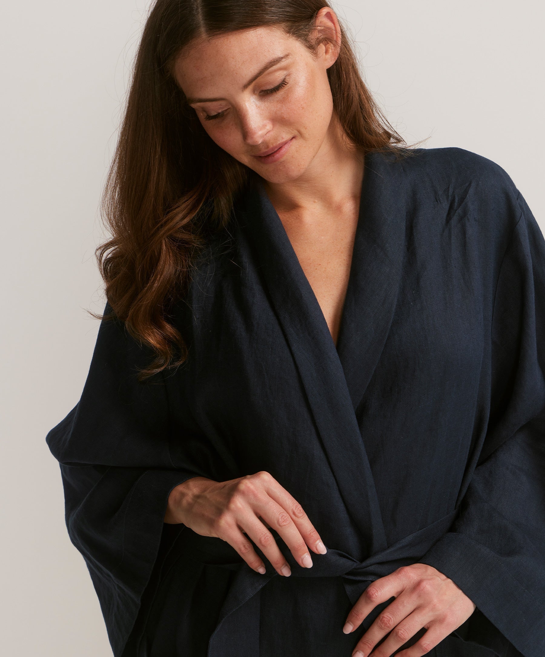 Linen Robe - Ink