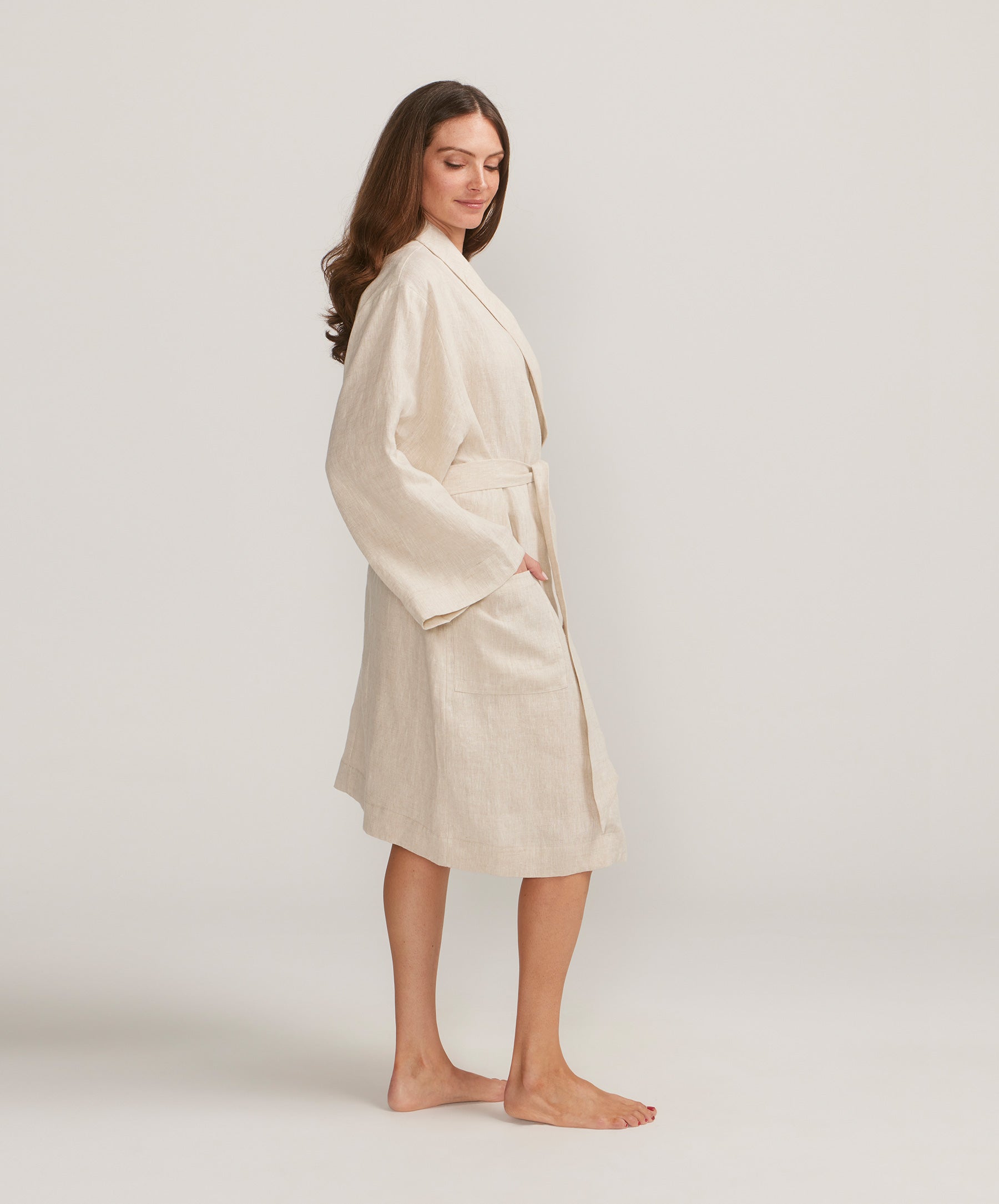 Linen Robe - Natural