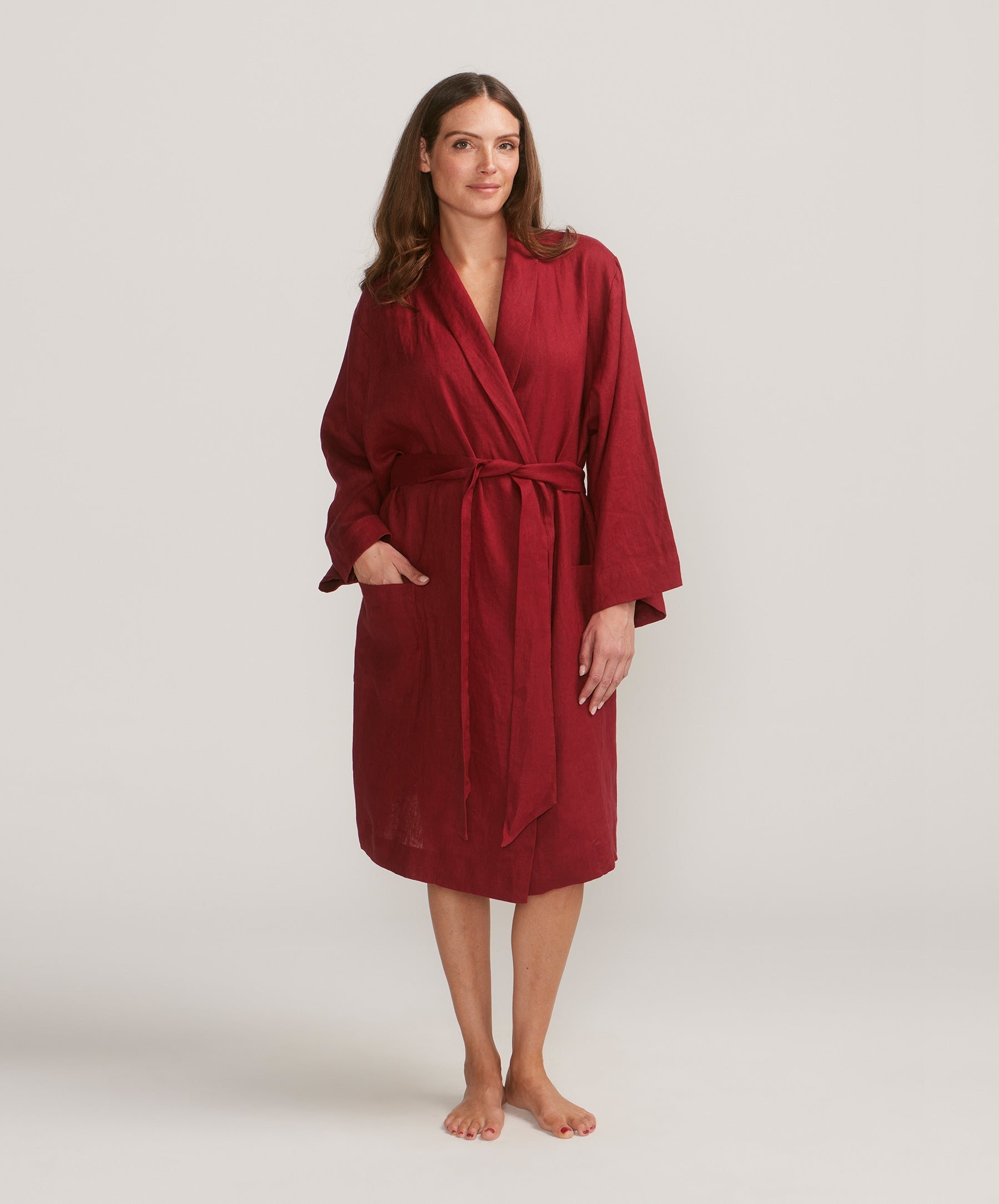 Linen Robe - Rouge