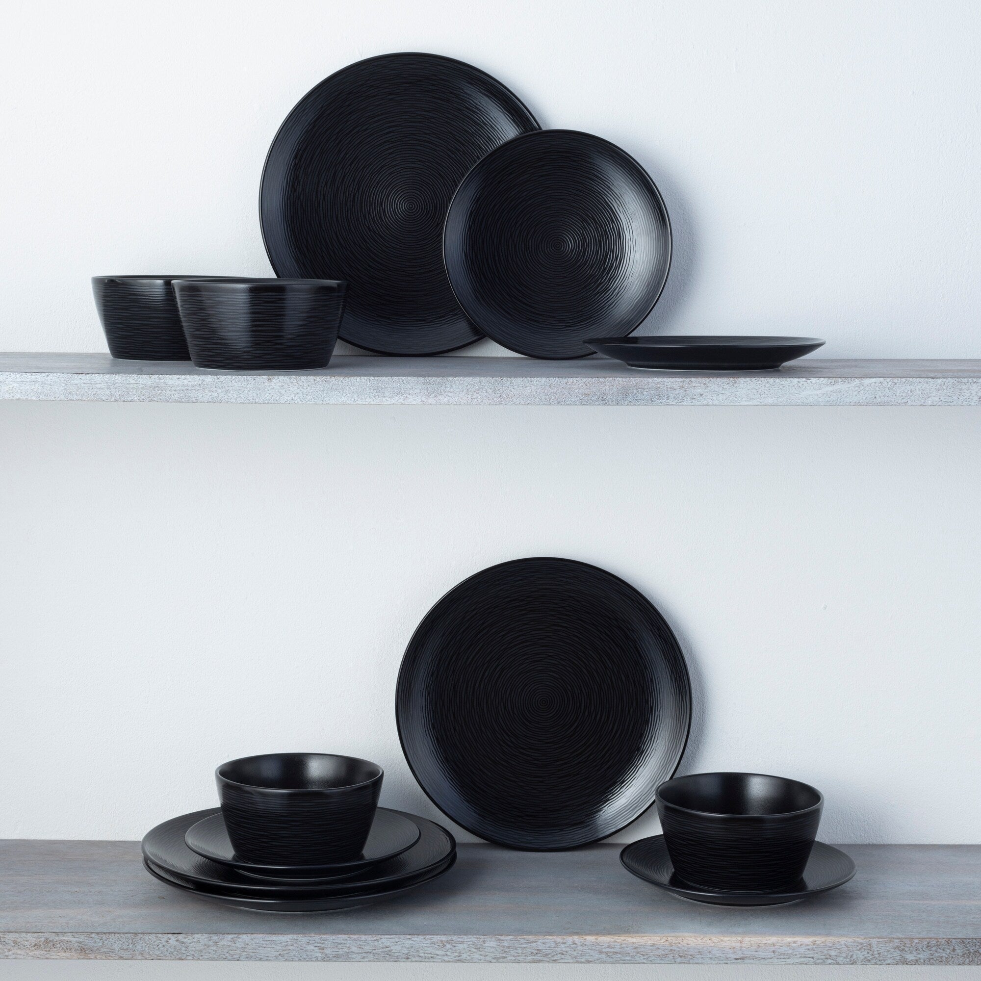 Noritake Colorscapes Swirl 12-Piece Coupe Dinneware Set, Service For 4