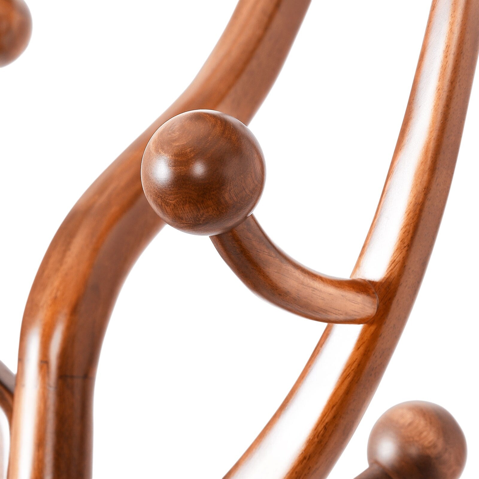 Tree-branch Rubberwood Freestanding Coat Rack with 8 Hooks - 24.5W x 70.87H