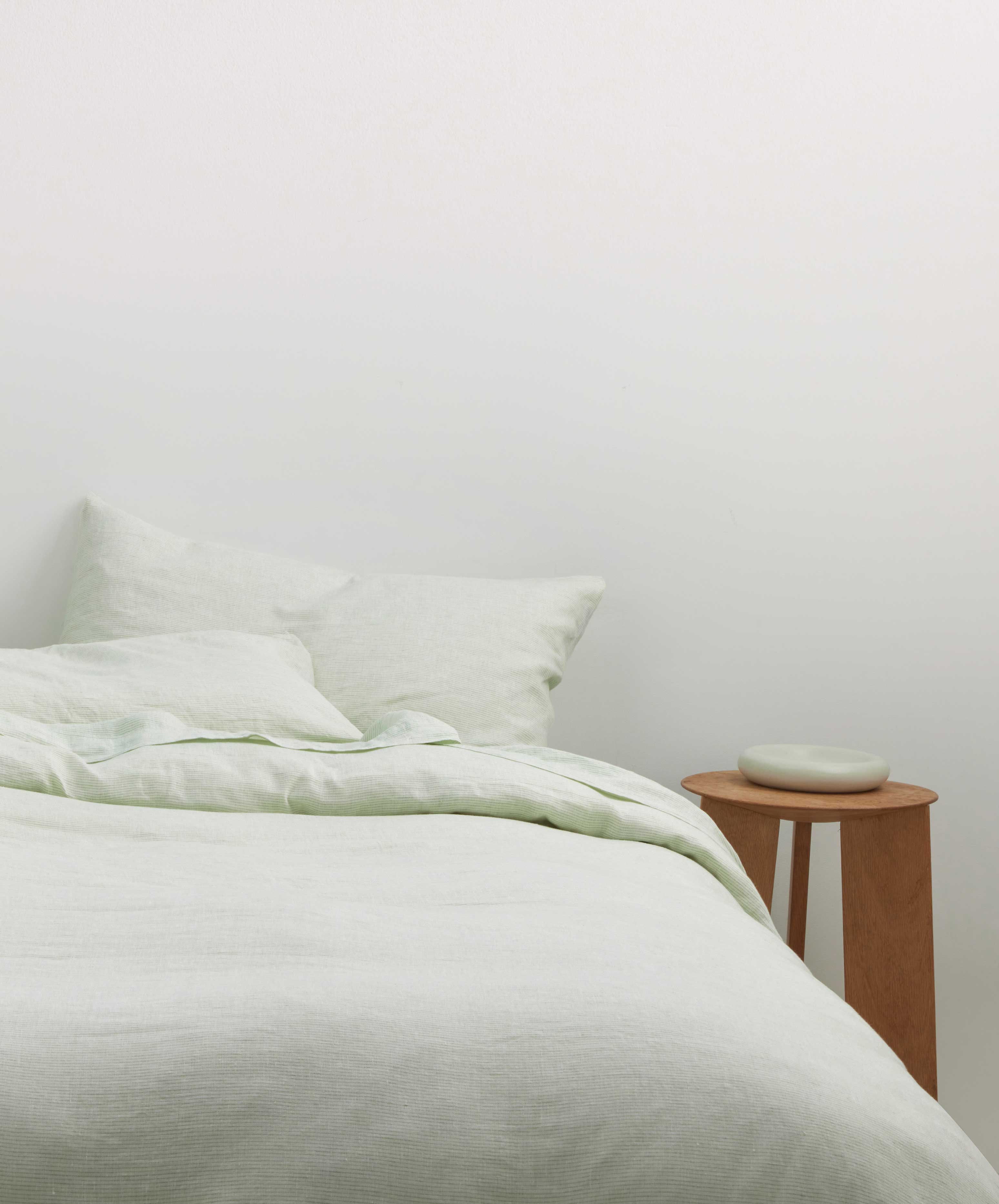 Linen Fitted Sheet - Fern Stripe