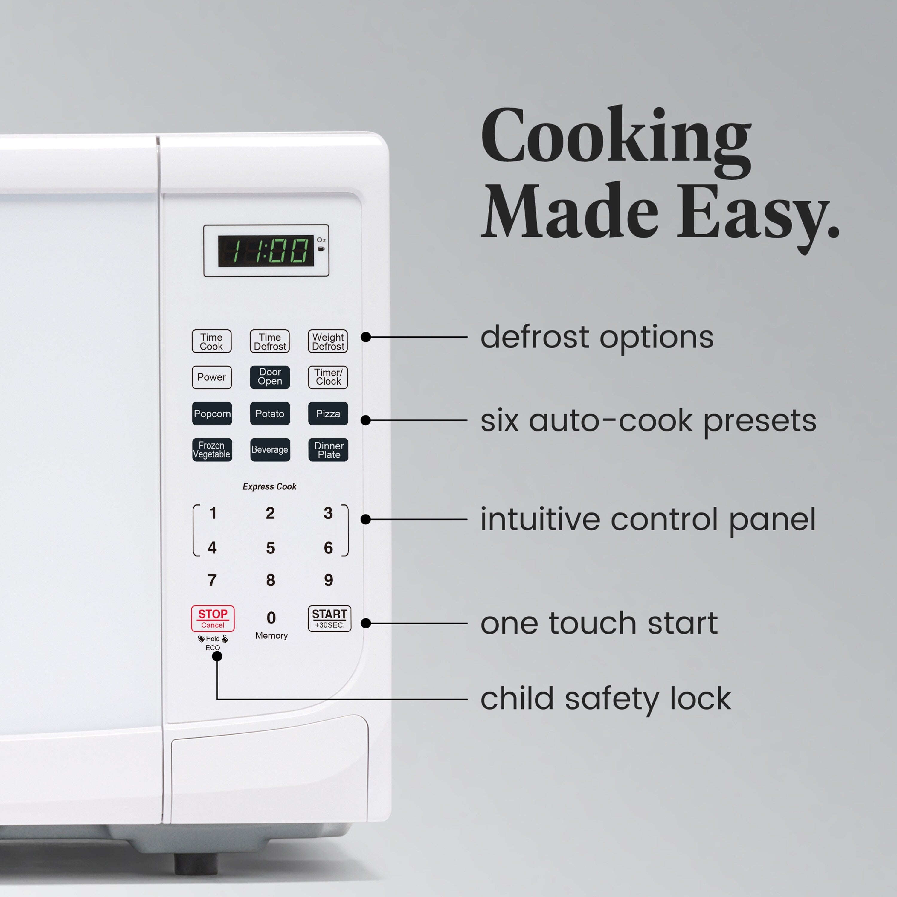 Farberware 1000-Watt 1.1 Cu. Ft. Countertop Microwave Oven With LED Lighting and Child Lock