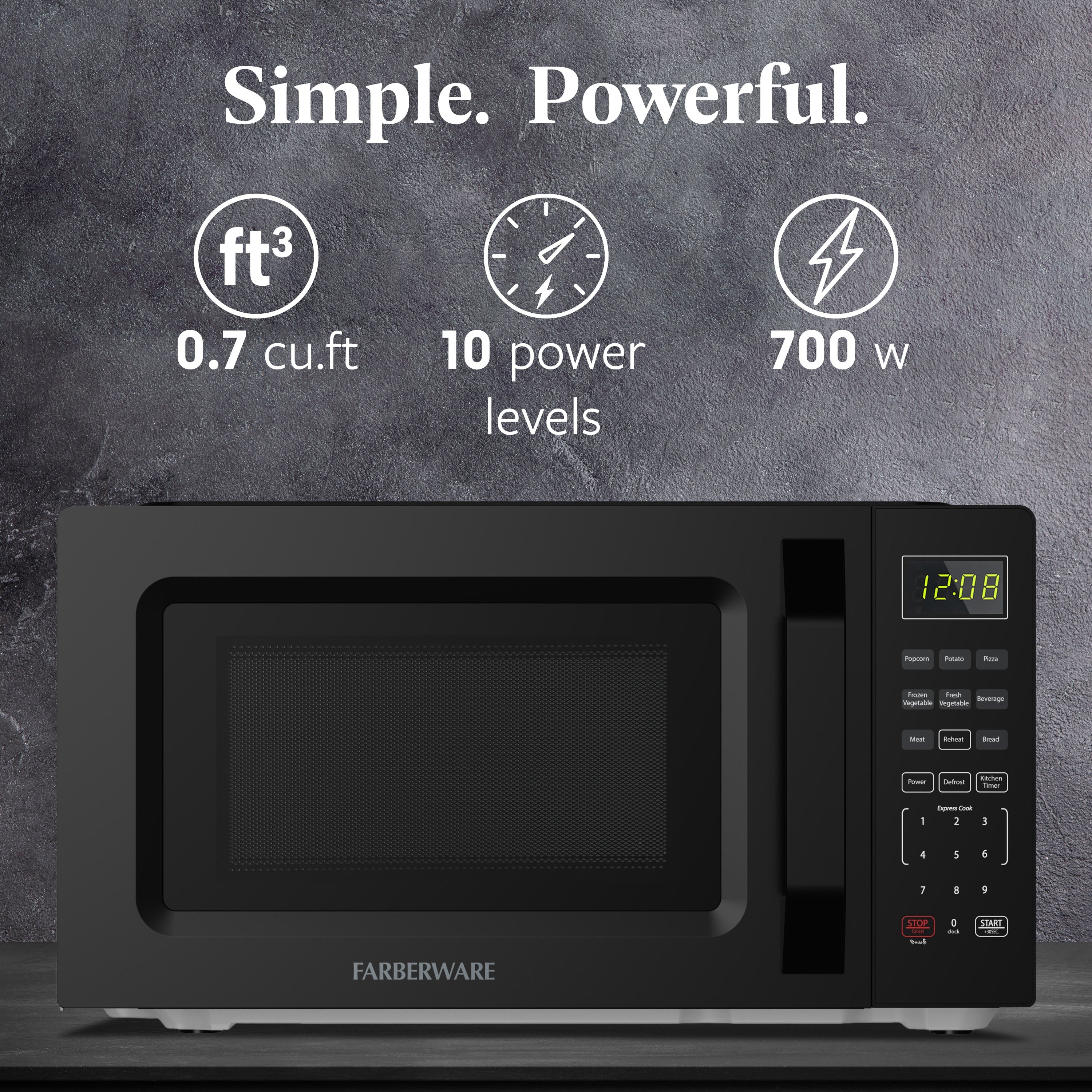 Farberware 700-Watt Compact Countertop Microwave