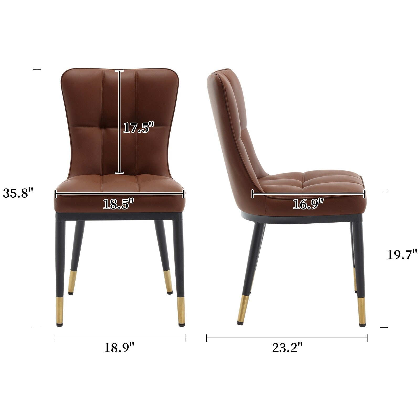 Faux Leather Upholstered Dining Chairs Set of 2/4