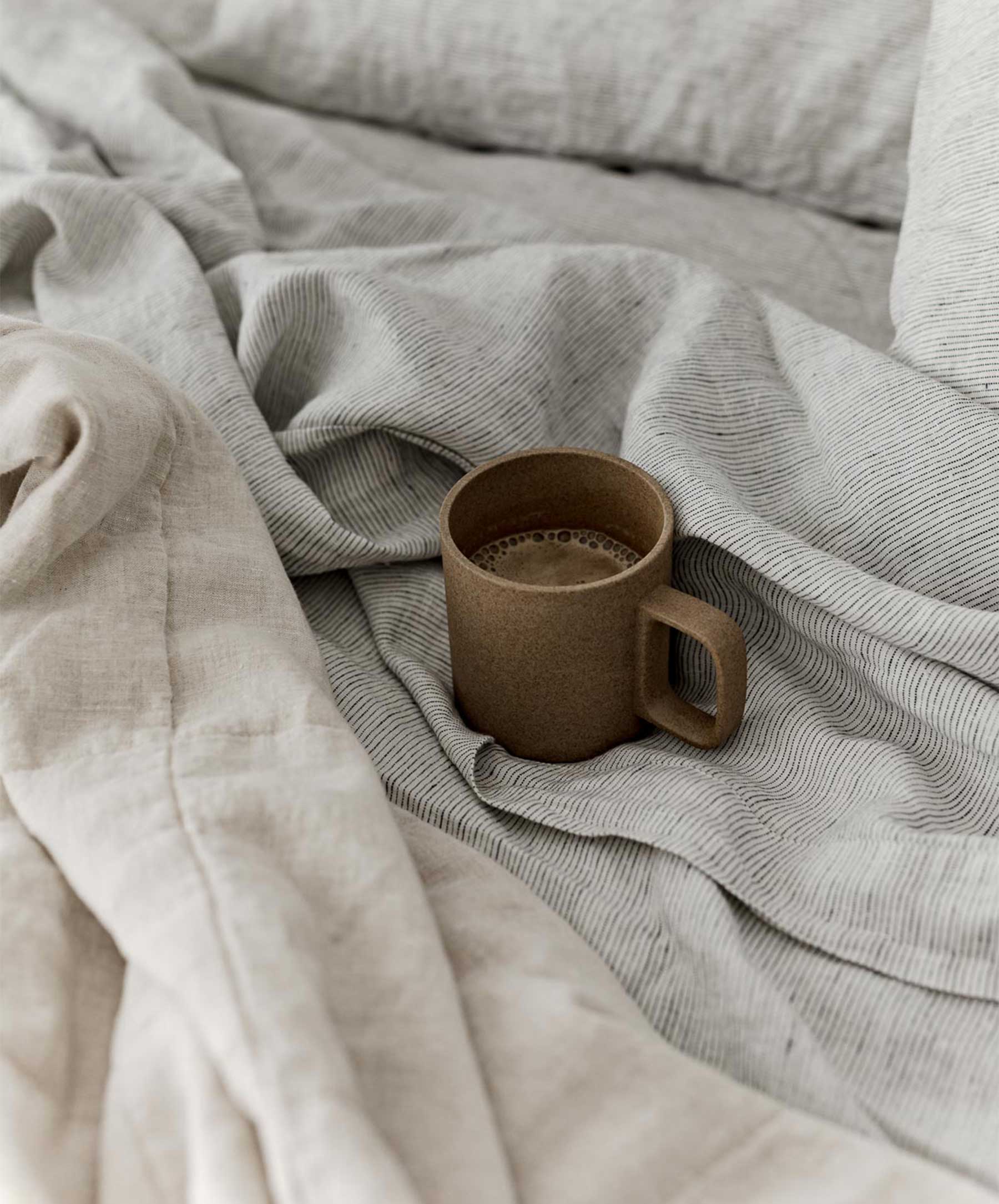 Linen Sheet Set with Pillowcases - Pinstripe