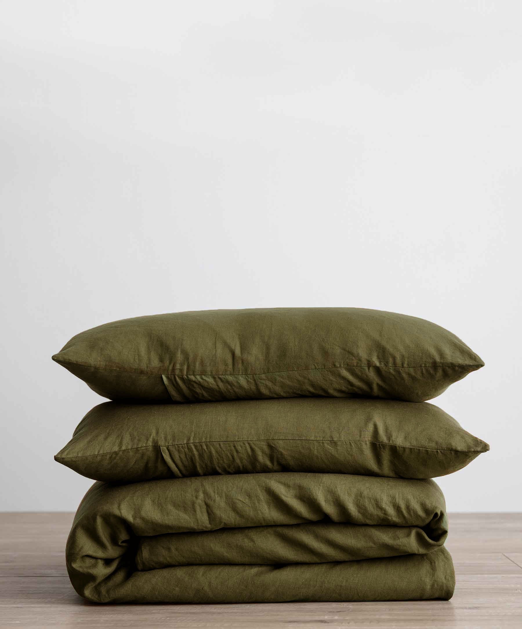 Linen Duvet Cover Set - Forest