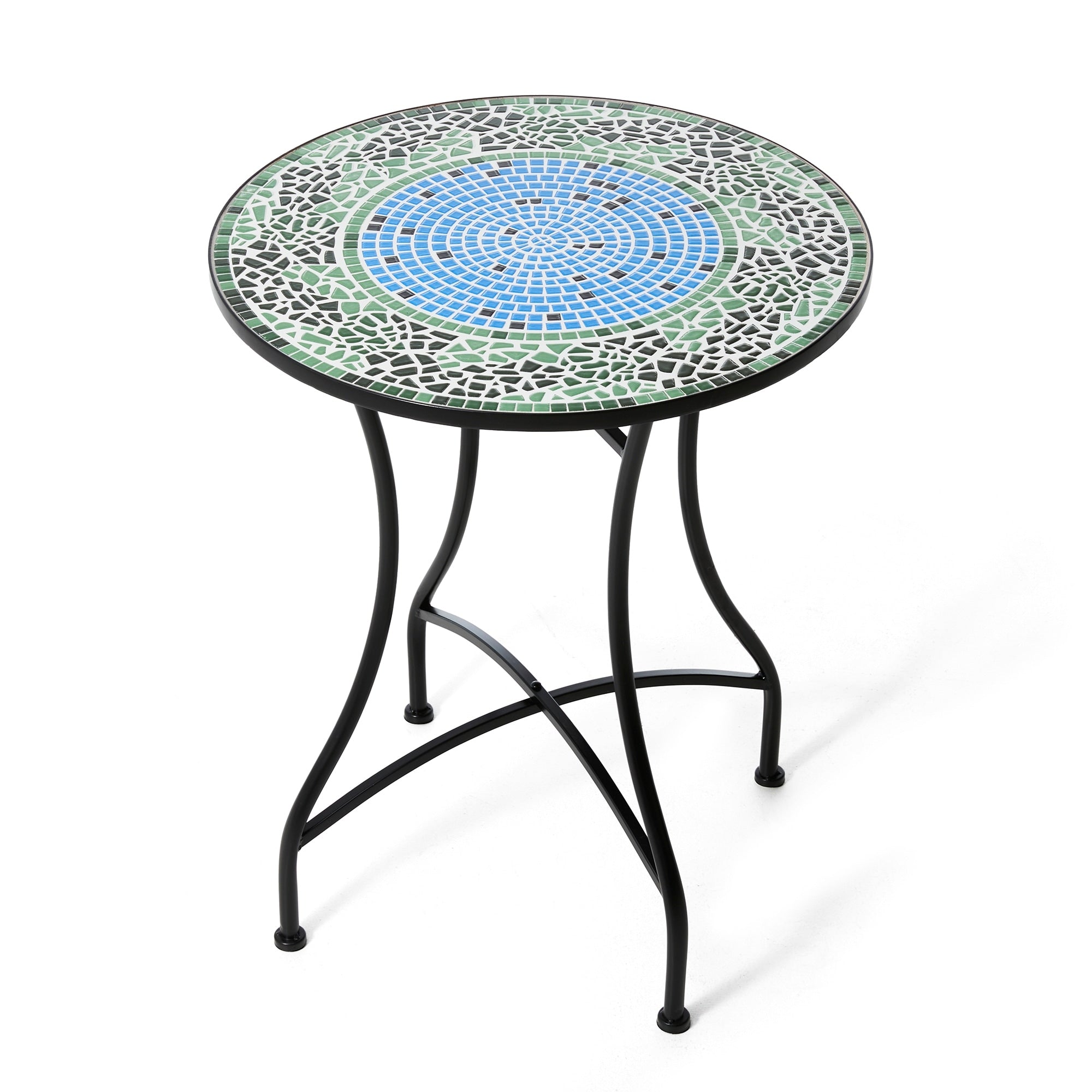 Glitzhome Outdoor Metal Folding Bistro Set 3PCS Patio Table Chairs