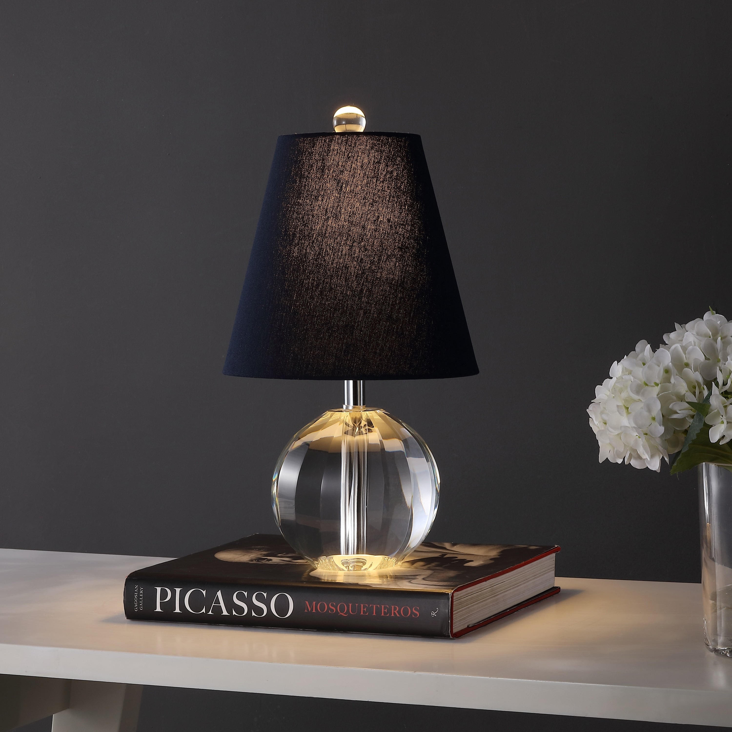 Goddard 16 Crystal Ball/Metal LED Table Lamp, By JONATHAN Y