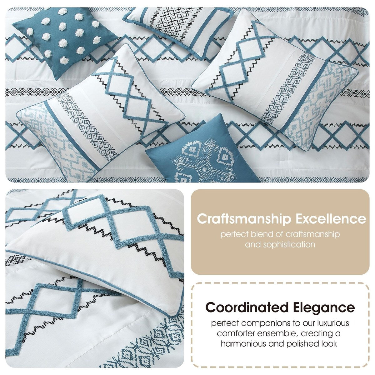 Nanshing Trina 15 Piece Boho Embroidered Comforter Set