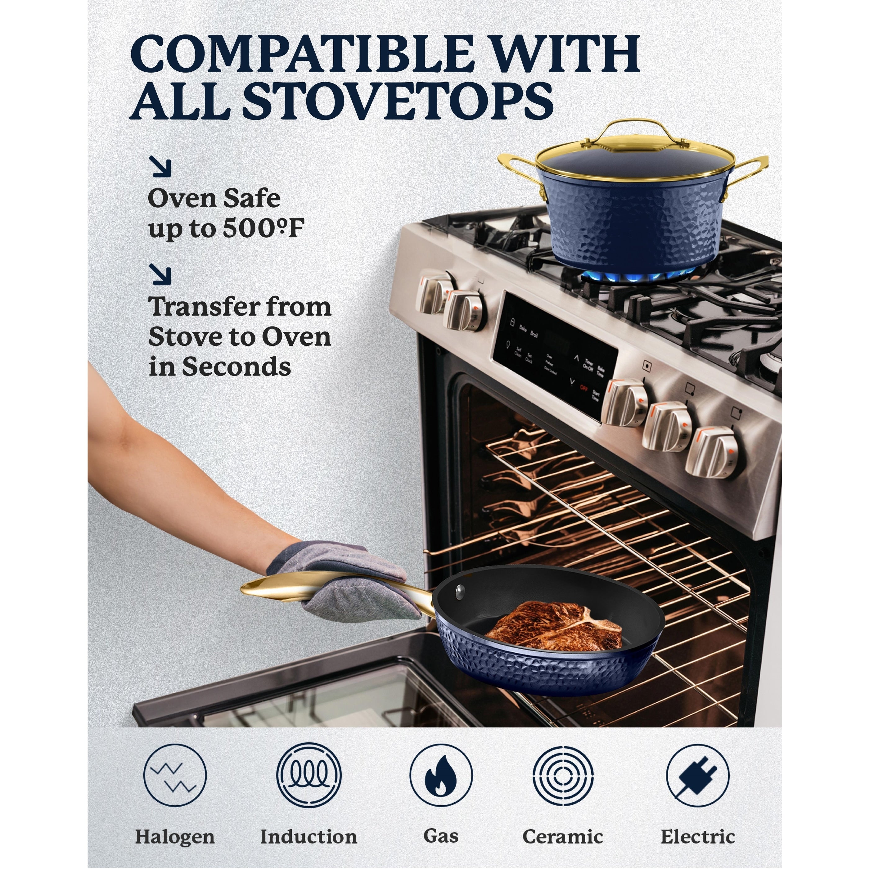 Granitestone Charleston Hammered 15 Piece Nonstick Cookware Set