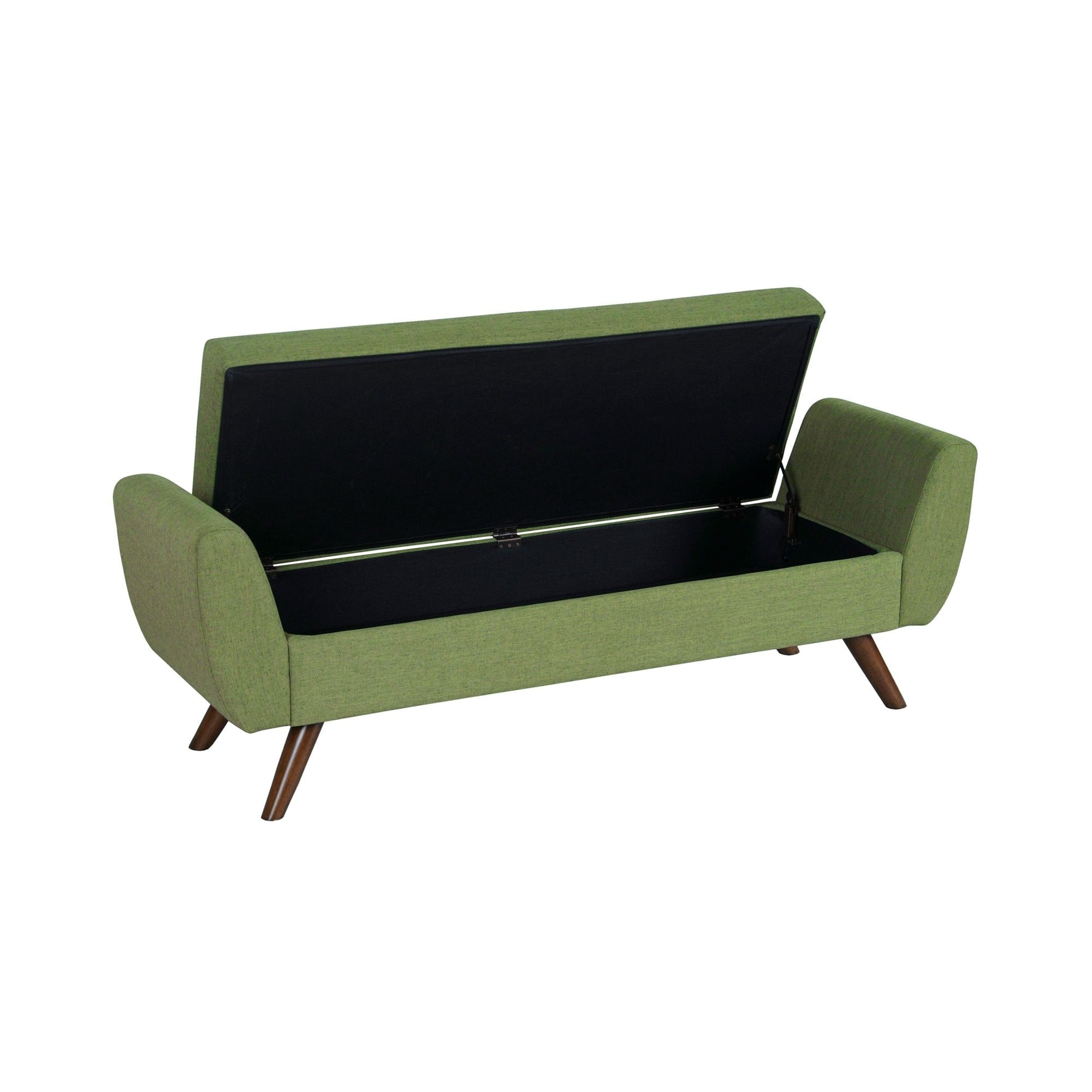 HomePop Modern Sherpa Storage Bench with Wood Legs