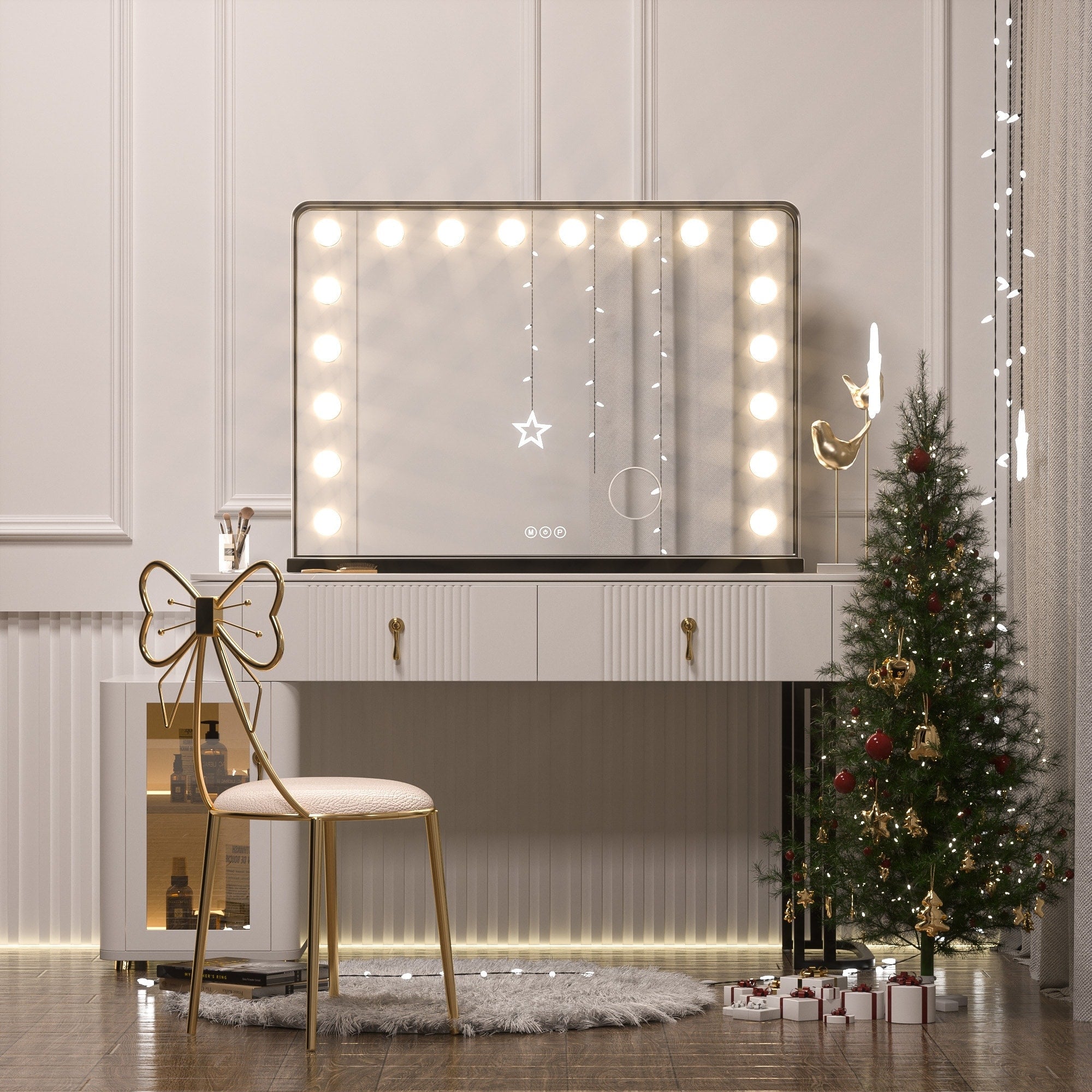 Keonjinn LED Makeup Hollywood Vanity Mirror with 15/18 LED Lights