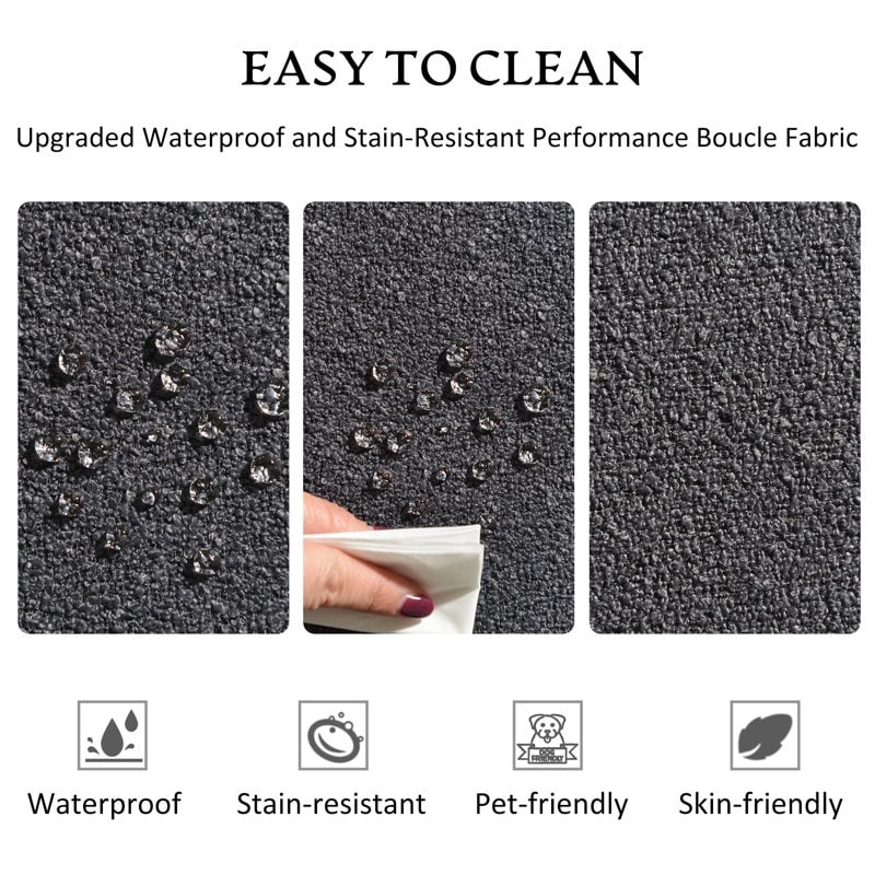 KINWELL Boucle Upholstered 2-Seats Loveseat with Pillows