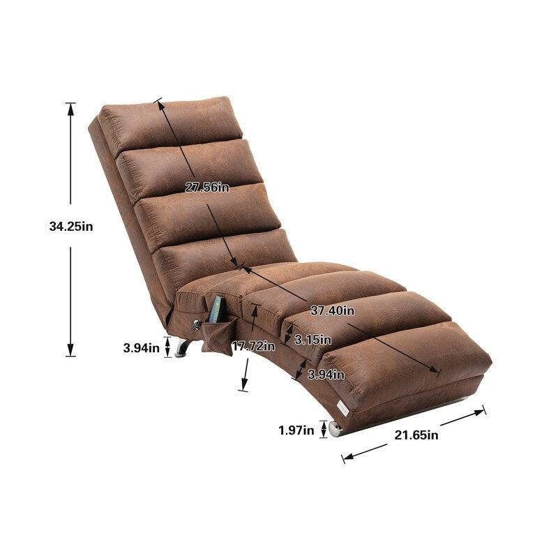 Linen Massage recliner Interior with remote control, ergonomic electric massage recliner, 5 modes