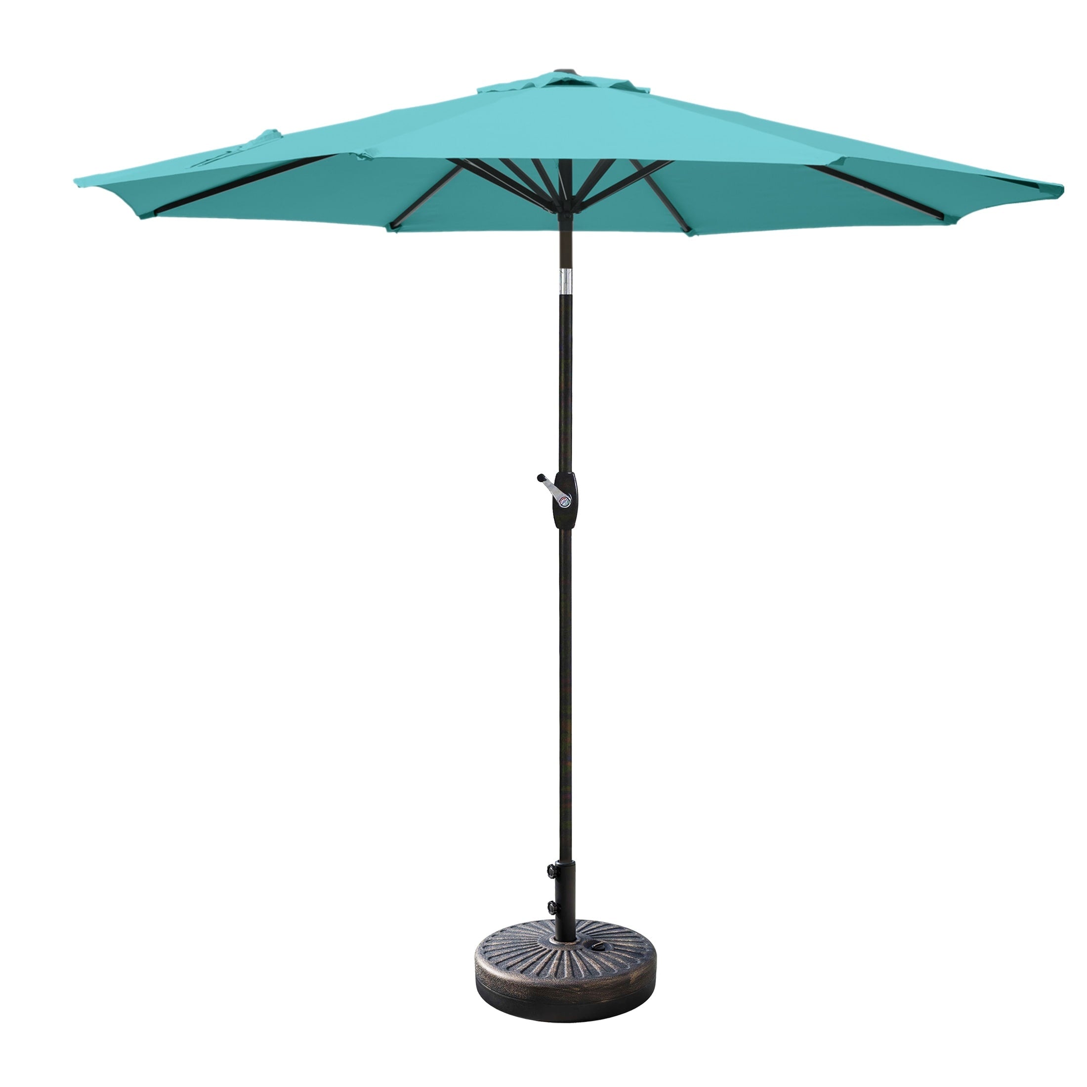 Lopes 9-foot Patio Umbrella with Bronze Finish Base Weight Stand Included