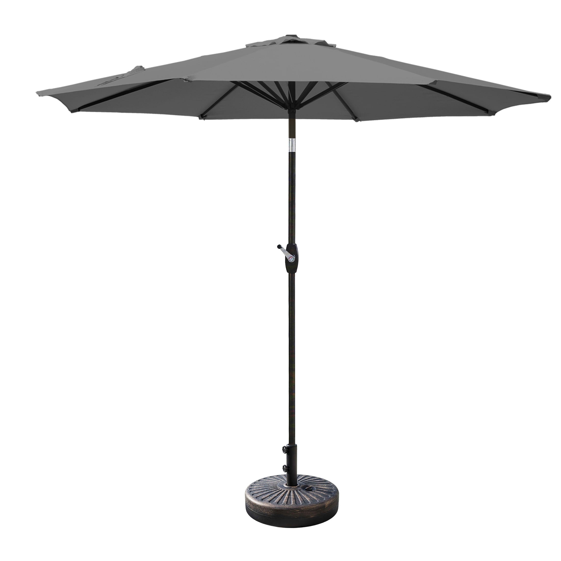 Lopes 9-foot Patio Umbrella with Bronze Finish Base Weight Stand Included