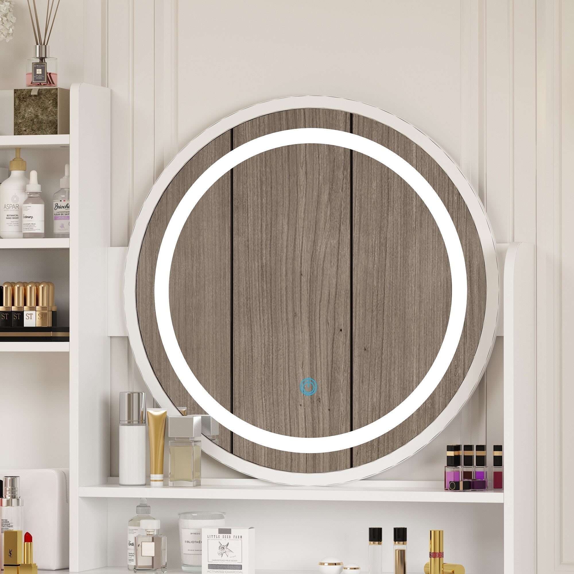 Makeup Vanity Dressing Table Set With Touch Screen Mirror & Stool