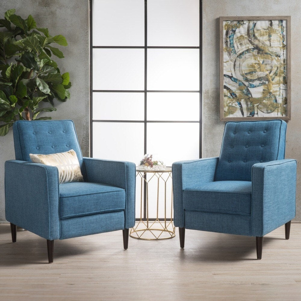 Mervynn Button Tufted Recliner (Set of 2) by Christopher Knight Home
