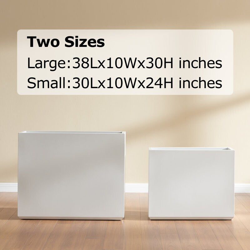 Metallic Heavy Planter for Outdoor Plants, 38Lx10Wx30H Inches Tall and Long Metal Divider Planter Box - 38x30x10