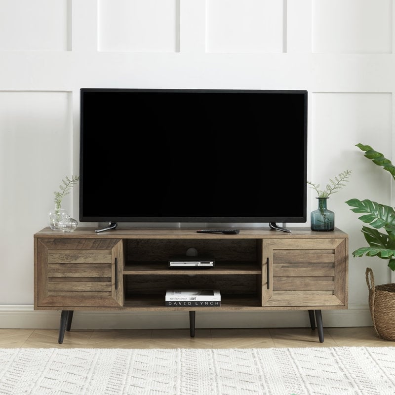 Mid-Century Modern TV Stand For TVs Up To 70 Entertainment Center Media Console - 20.5'' H X 59'' W X 15.5'' D