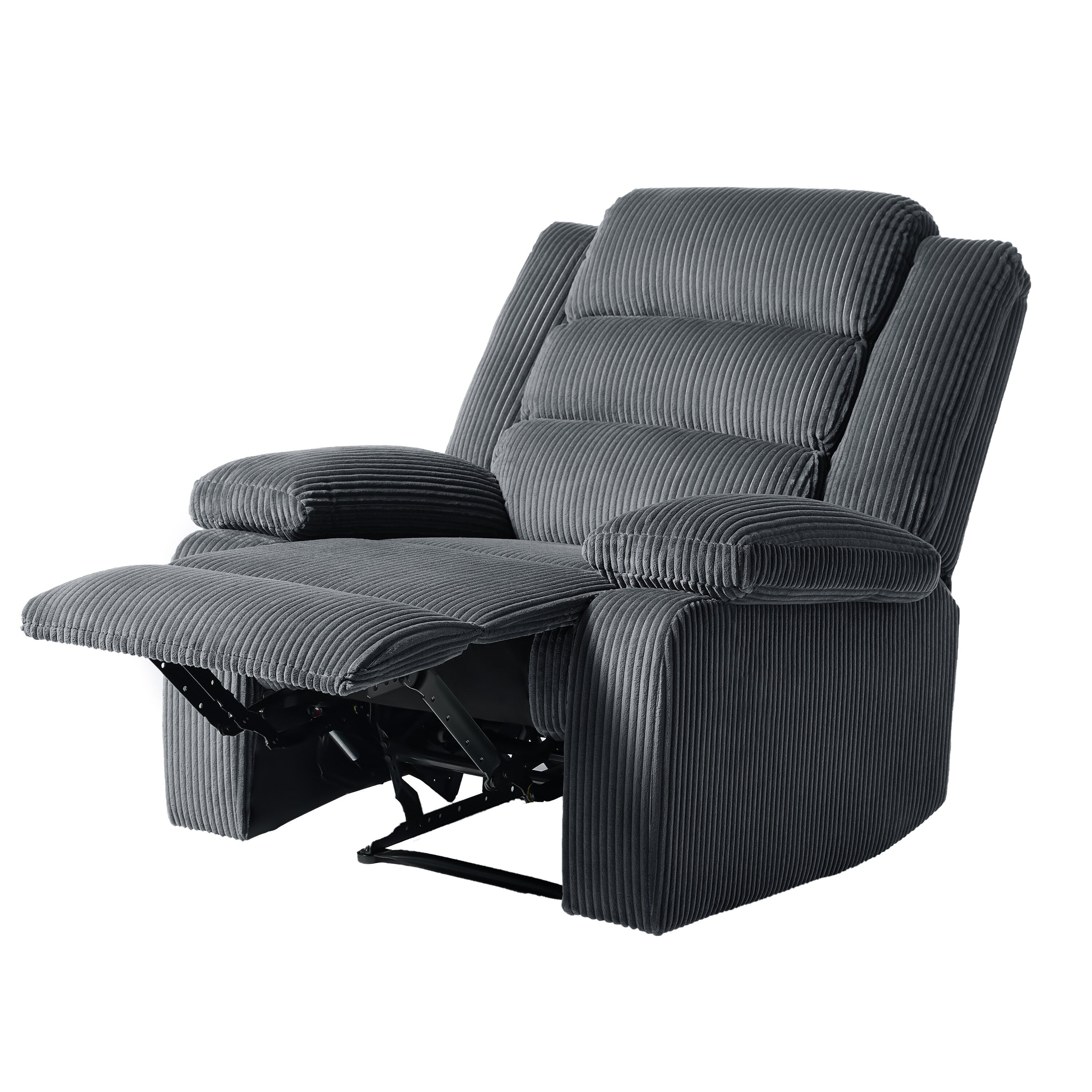 Modern Corduroy Manual Recliner Chair, Lounger Adjustable Recliners with Wide Armrest