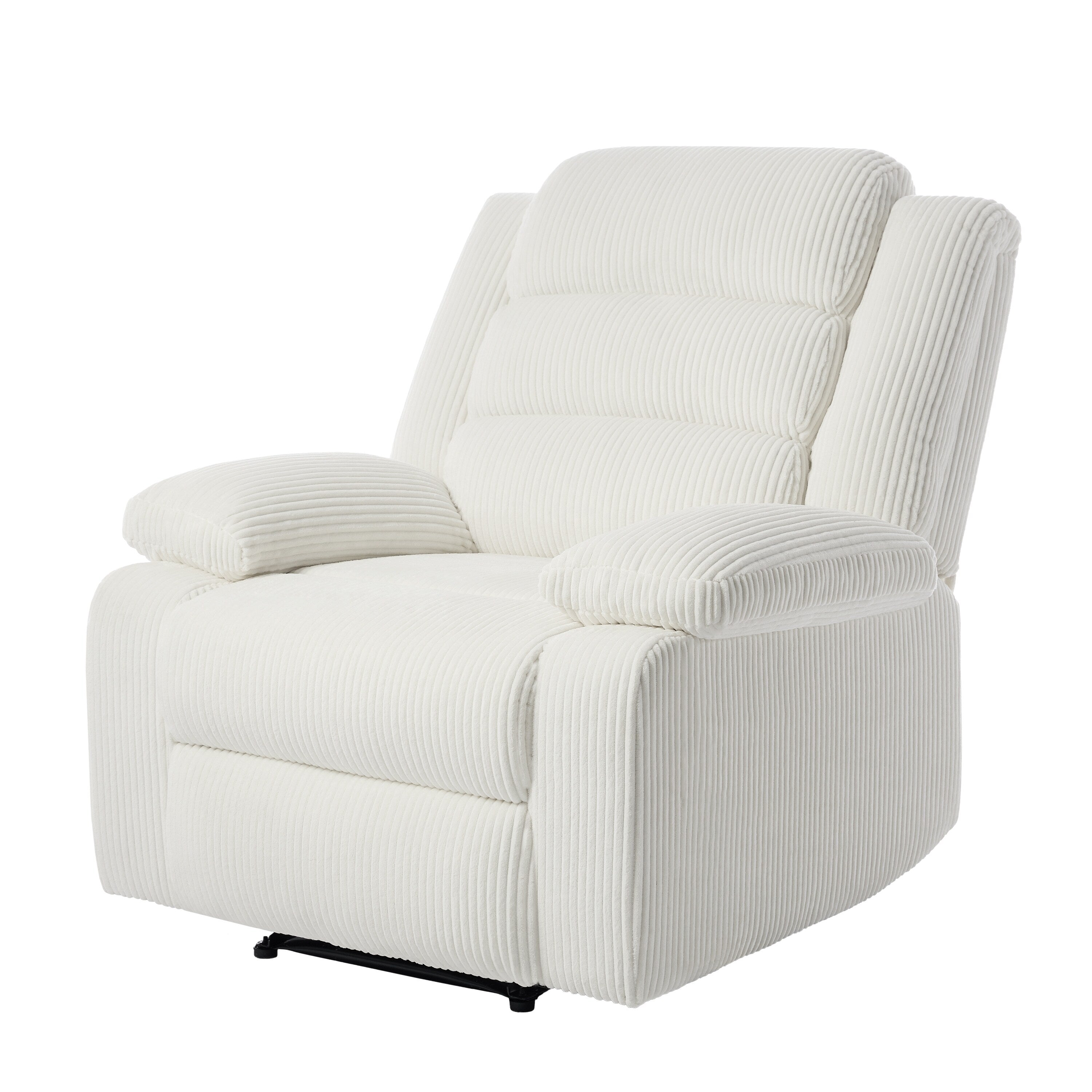 Modern Corduroy Manual Recliner Chair, Lounger Adjustable Recliners with Wide Armrest