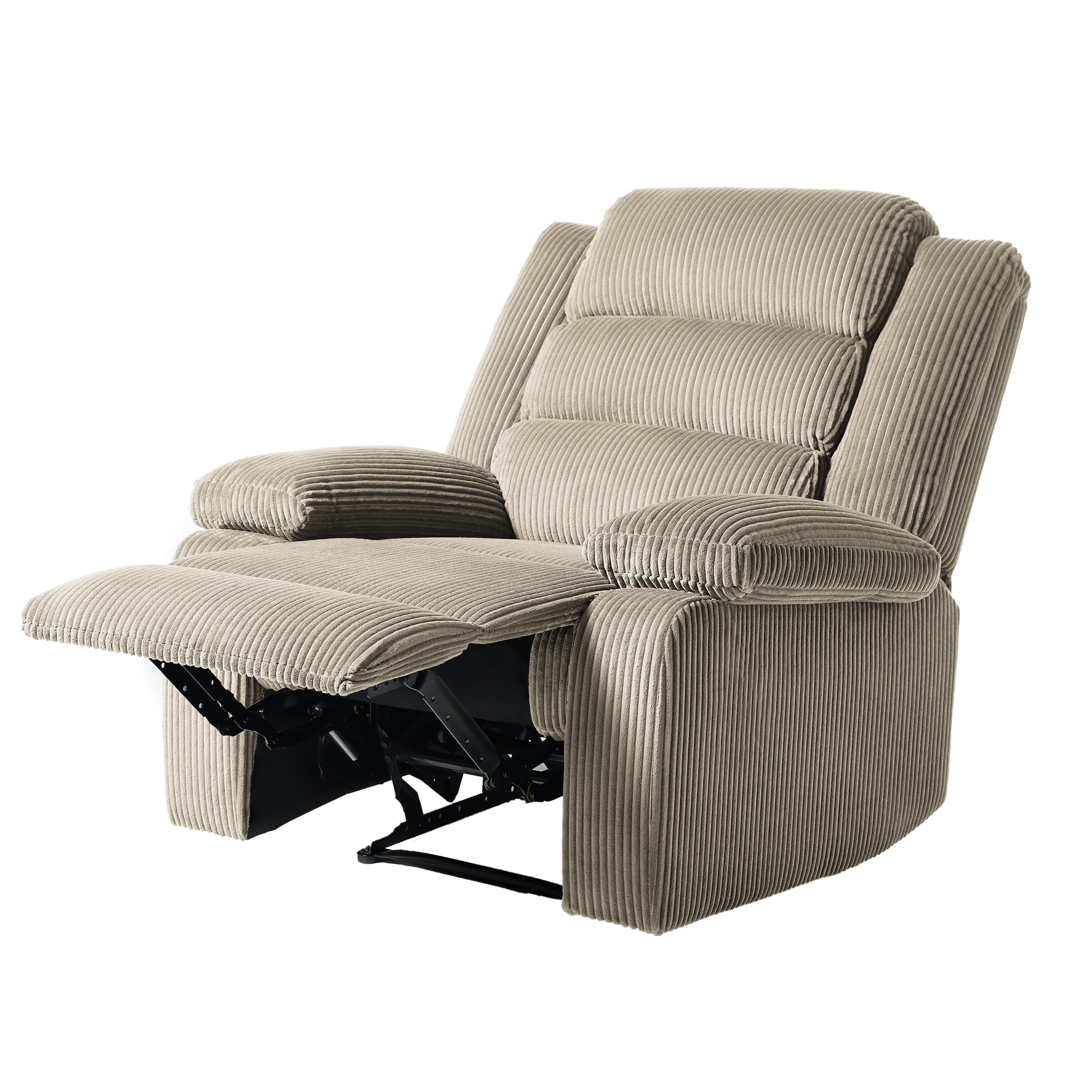 Modern Corduroy Manual Recliner Chair, Lounger Adjustable Recliners with Wide Armrest