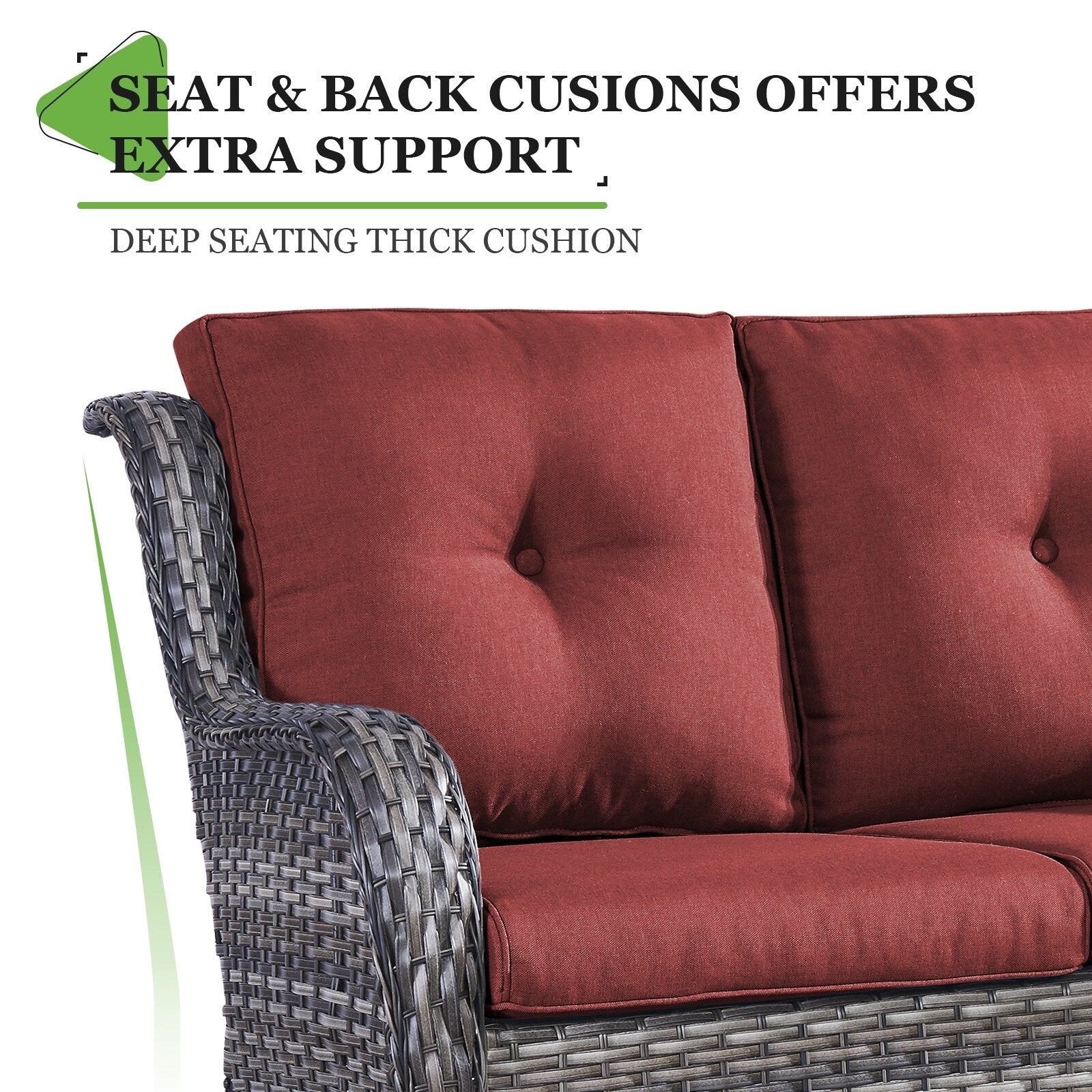 Gymojoy Outdoor Loveseat Wicker Sofa Set Rattan Sofa