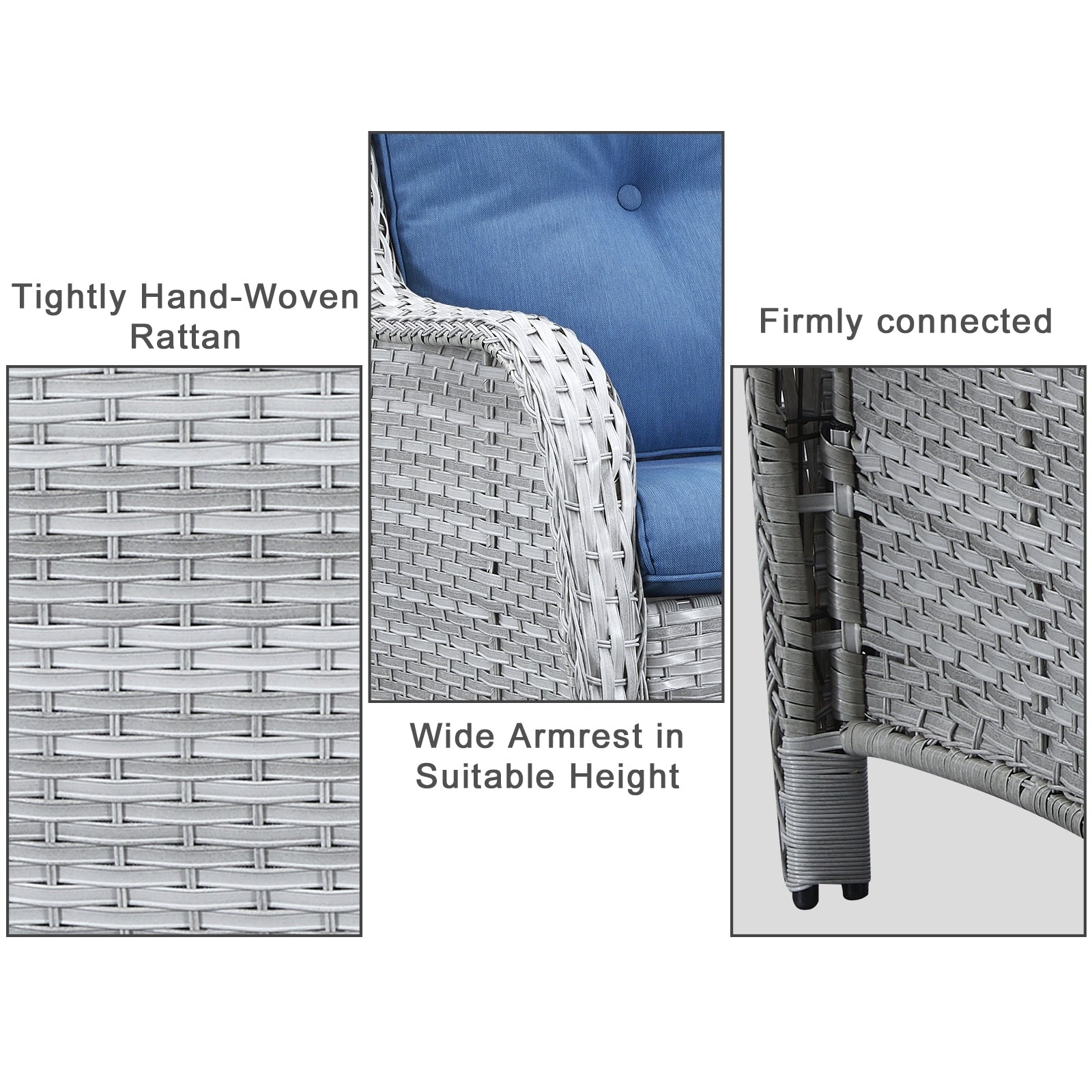 Gymojoy Outdoor Loveseat Wicker Sofa Set Rattan Sofa