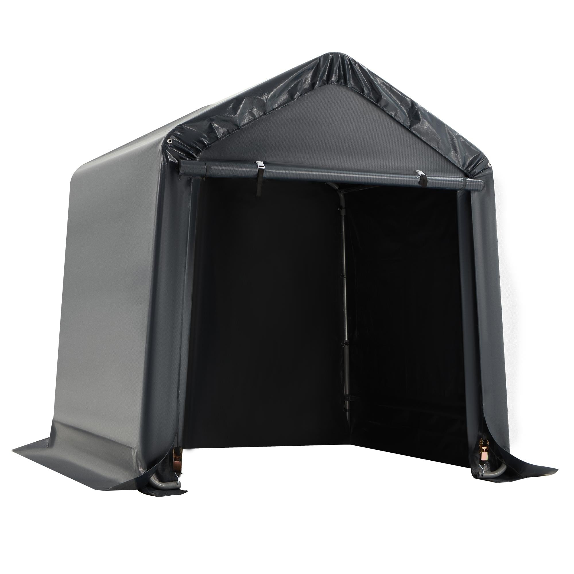 Outdoor Storage Shed and Carport Canopy: Portable Shelter for Bikes, Motorcycles, and Garden Storage
