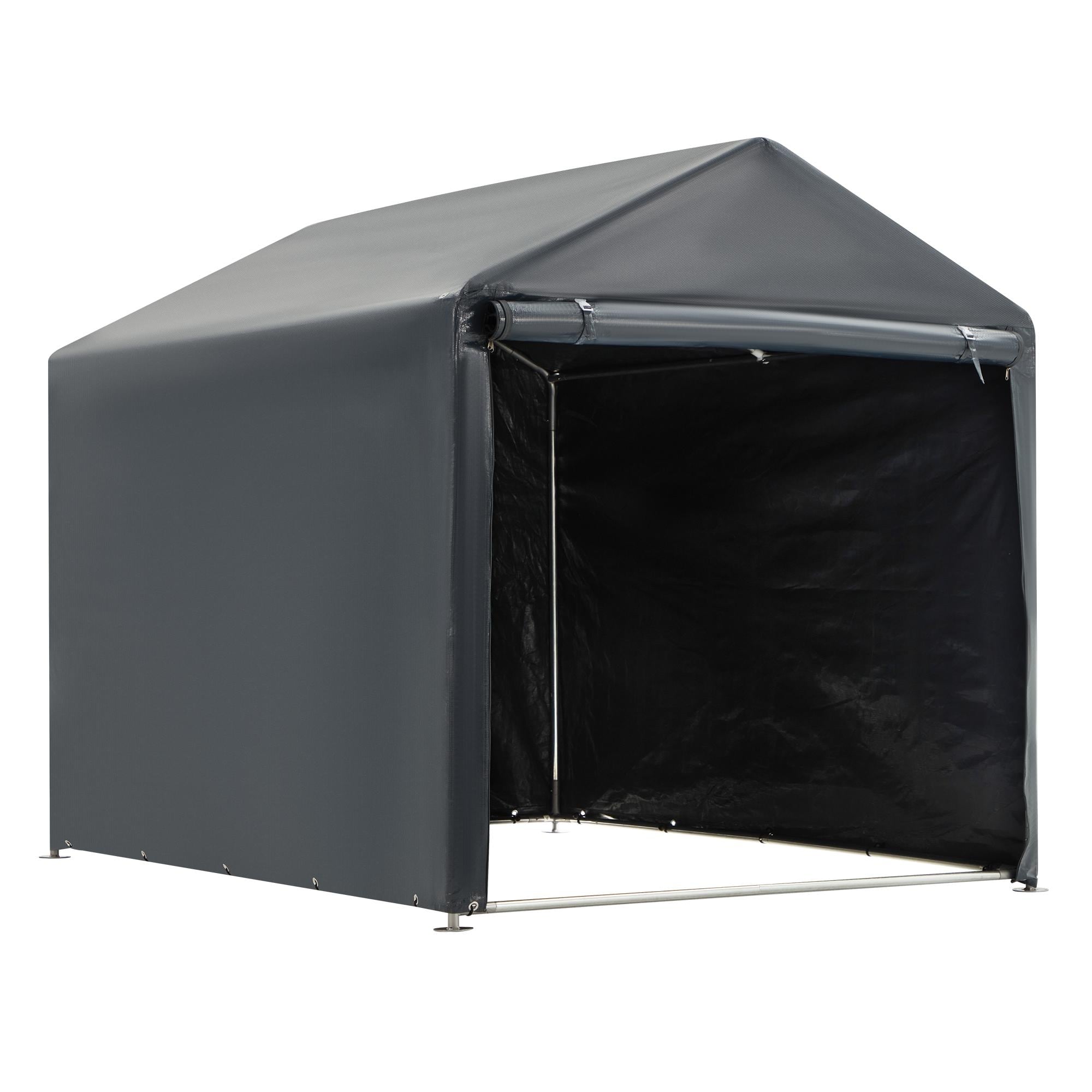 Outdoor Storage Shed and Carport Canopy: Portable Shelter for Bikes, Motorcycles, and Garden Storage