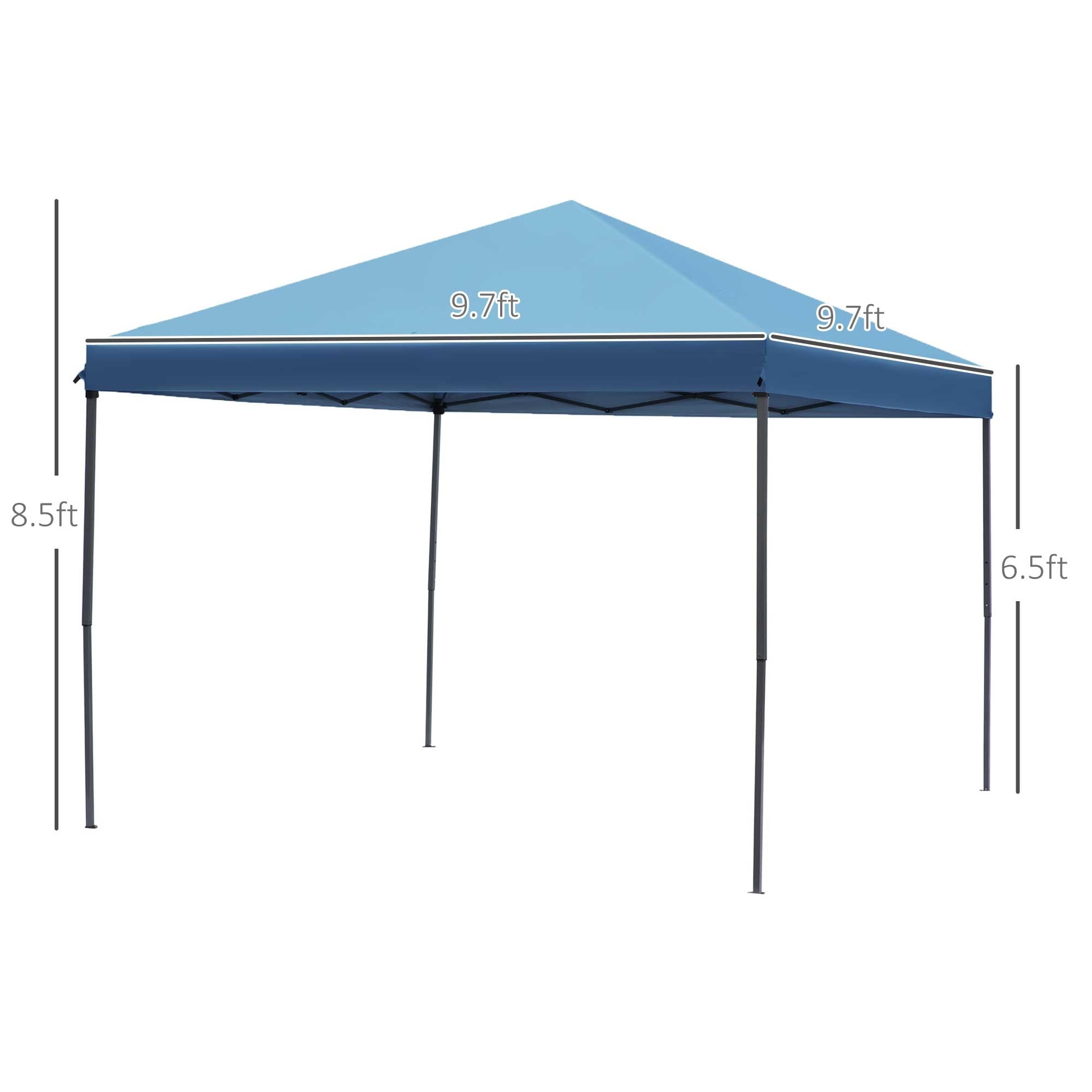Outsunny 10' x 10' Heavy Duty Pop Up Canopy with Removable Mesh Sidewall Netting, Easy Setup Design, Outdoor Party Event