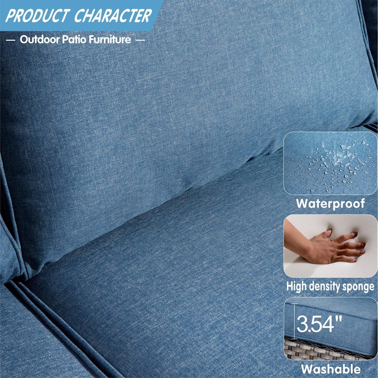 OVIOS 5-piece Patio Furniture Wicker Outdoor High-back Seating Set