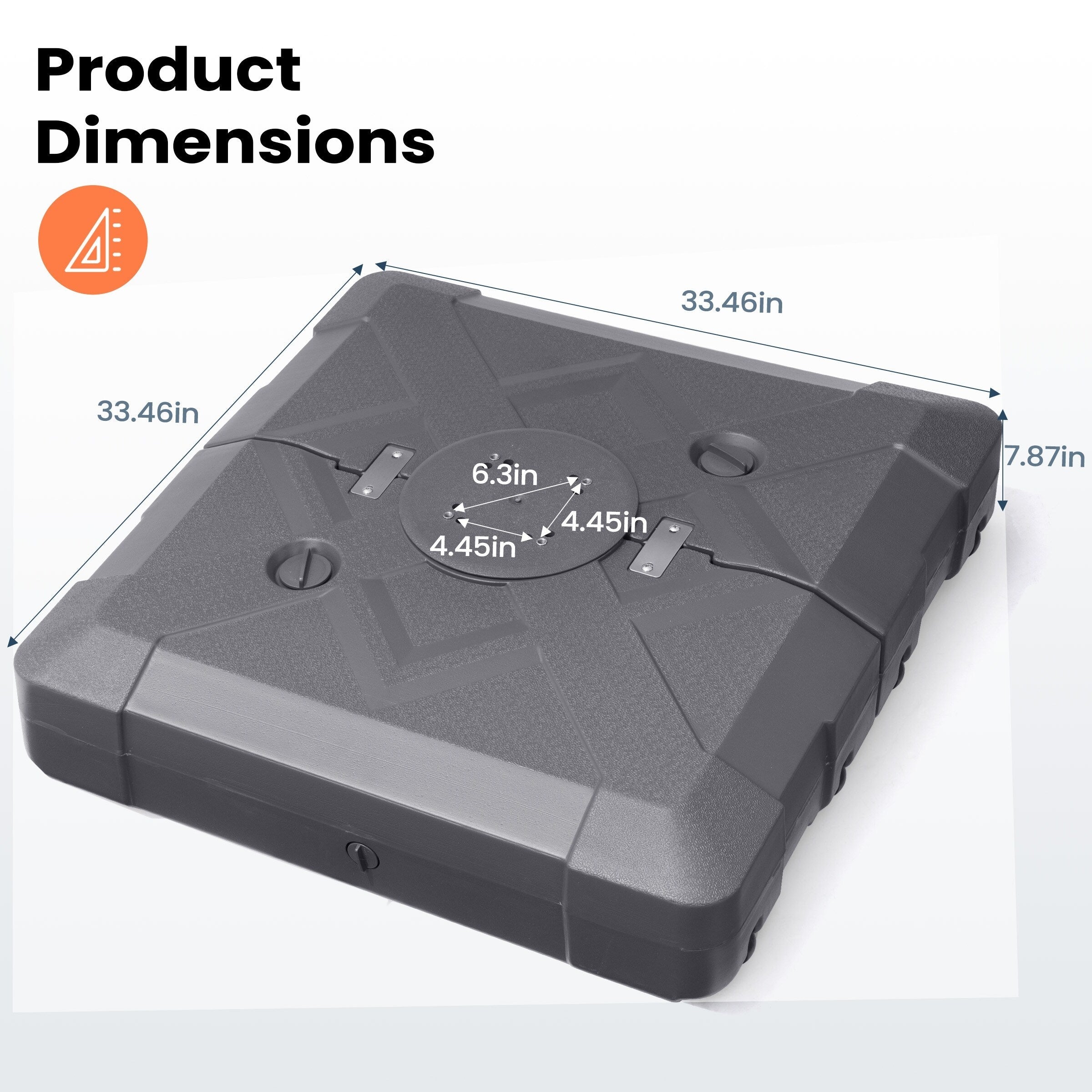 Pellebant 220 lbs Patio Cantilever Umbrella Base with Wheels - N/A