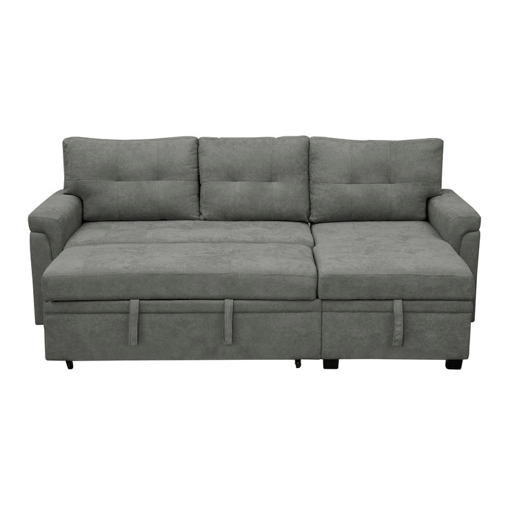 Reversible Sectional Sofa with Pull-Out Sleeper Bed, Hidden Storage Chaise, Durable Legs,