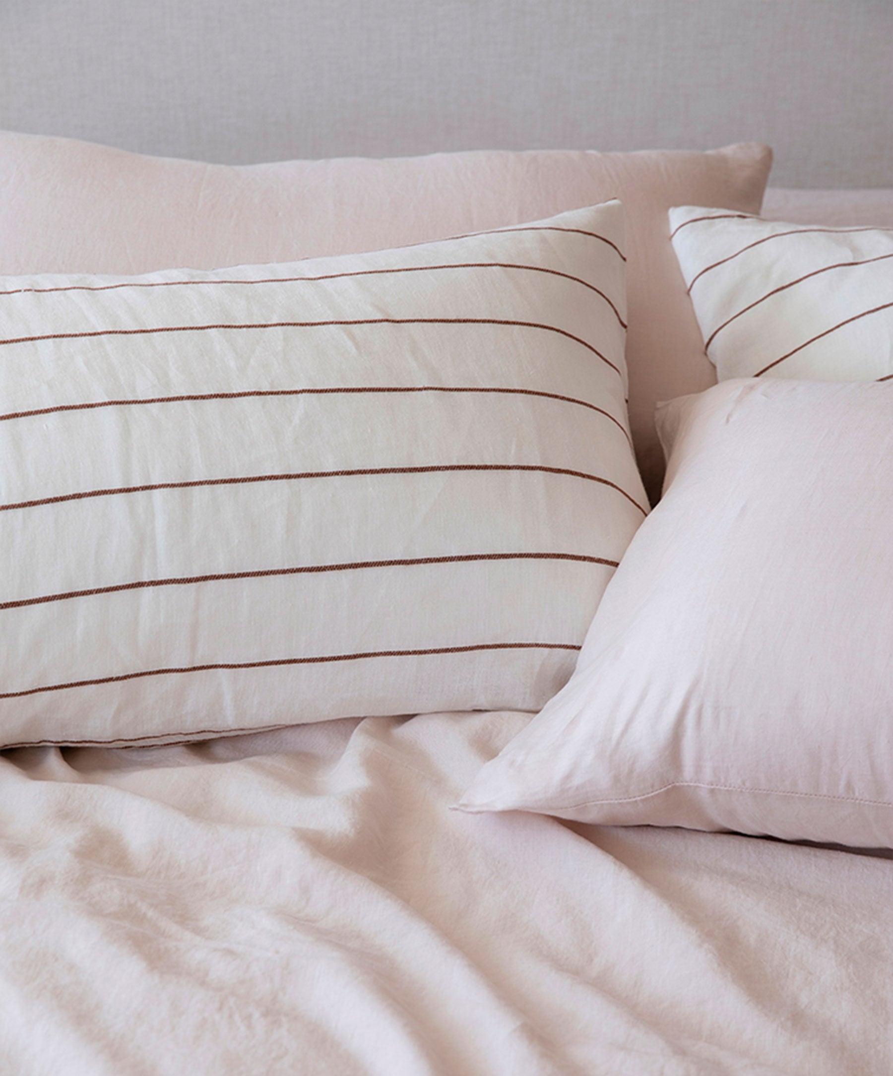 Set of 2 Linen Pillowcases - Cedar Stripe